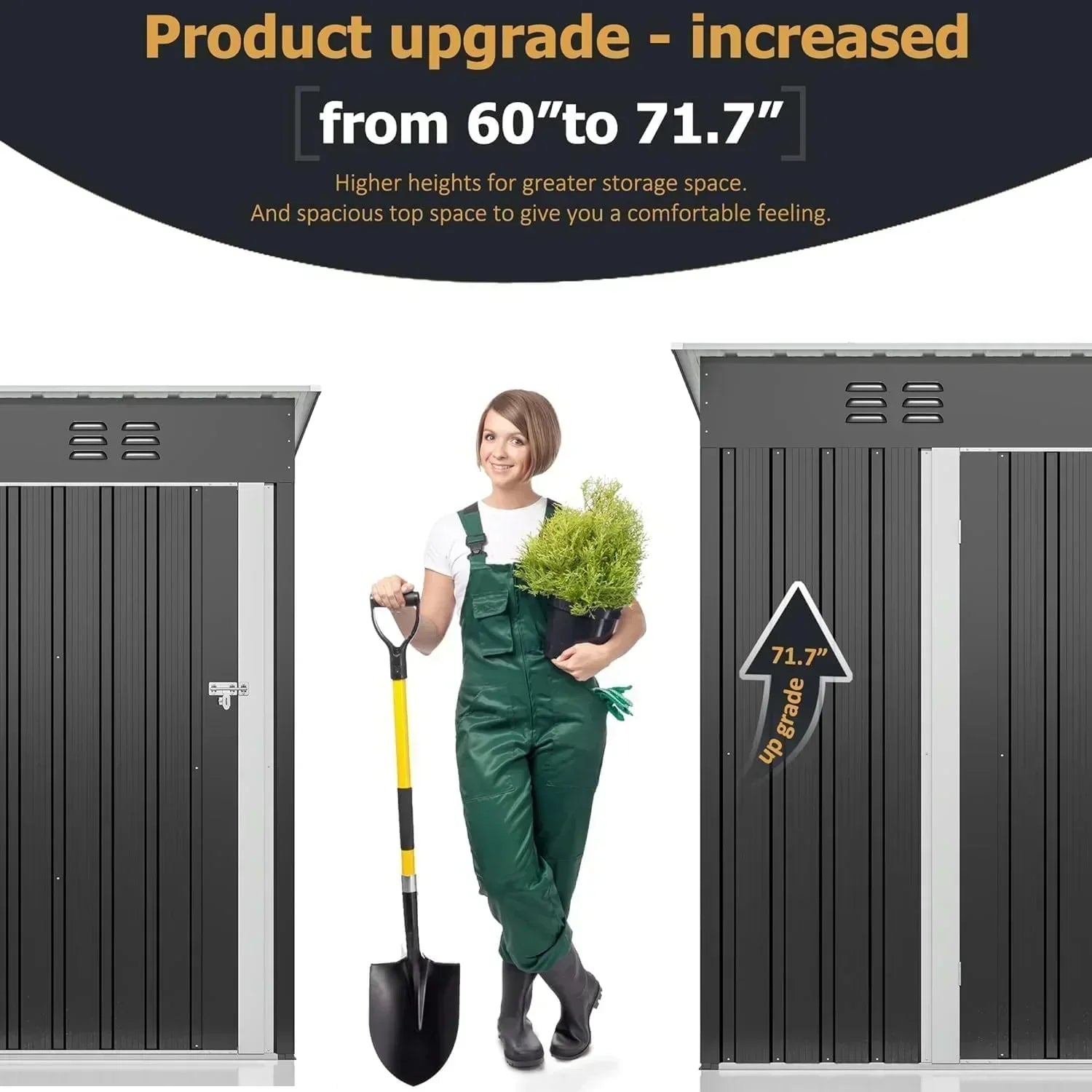 Polar Aurora 8 x 12 FT Outdoor Storage Shed Metal Garden Shed with Updated Frame Structure wourant