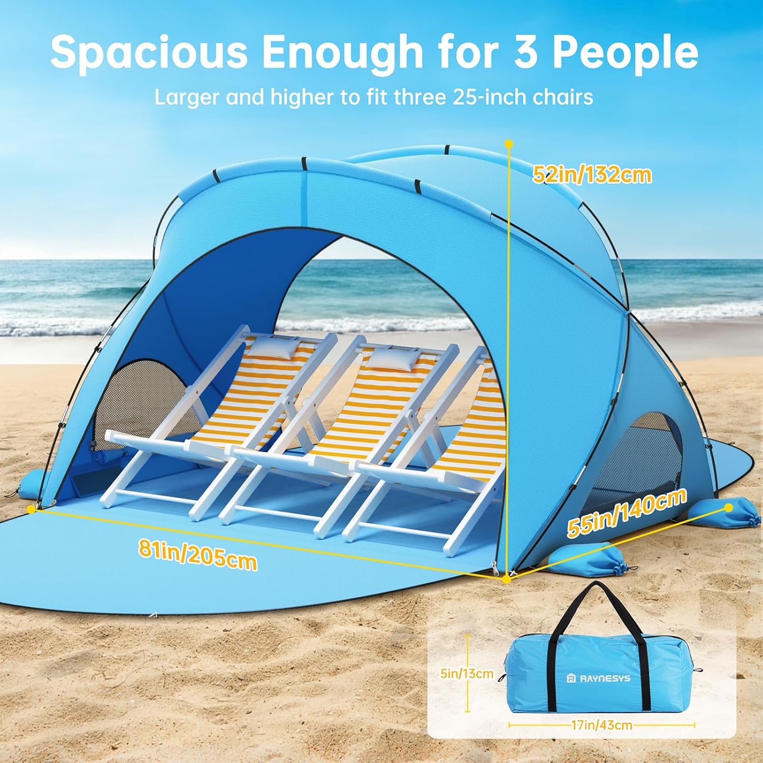 Beach Tent Sun Shelter Beach Shade Tent with UPF50+ UV Protection Beach Sun Shelter Beach Shade wourant