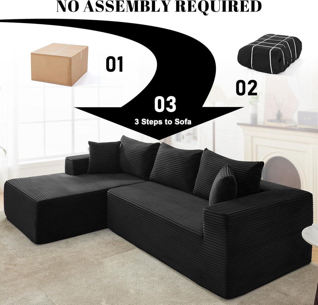 110-inch cloud sofa boneless sofa in the living room modular sofa with deep seats wourant