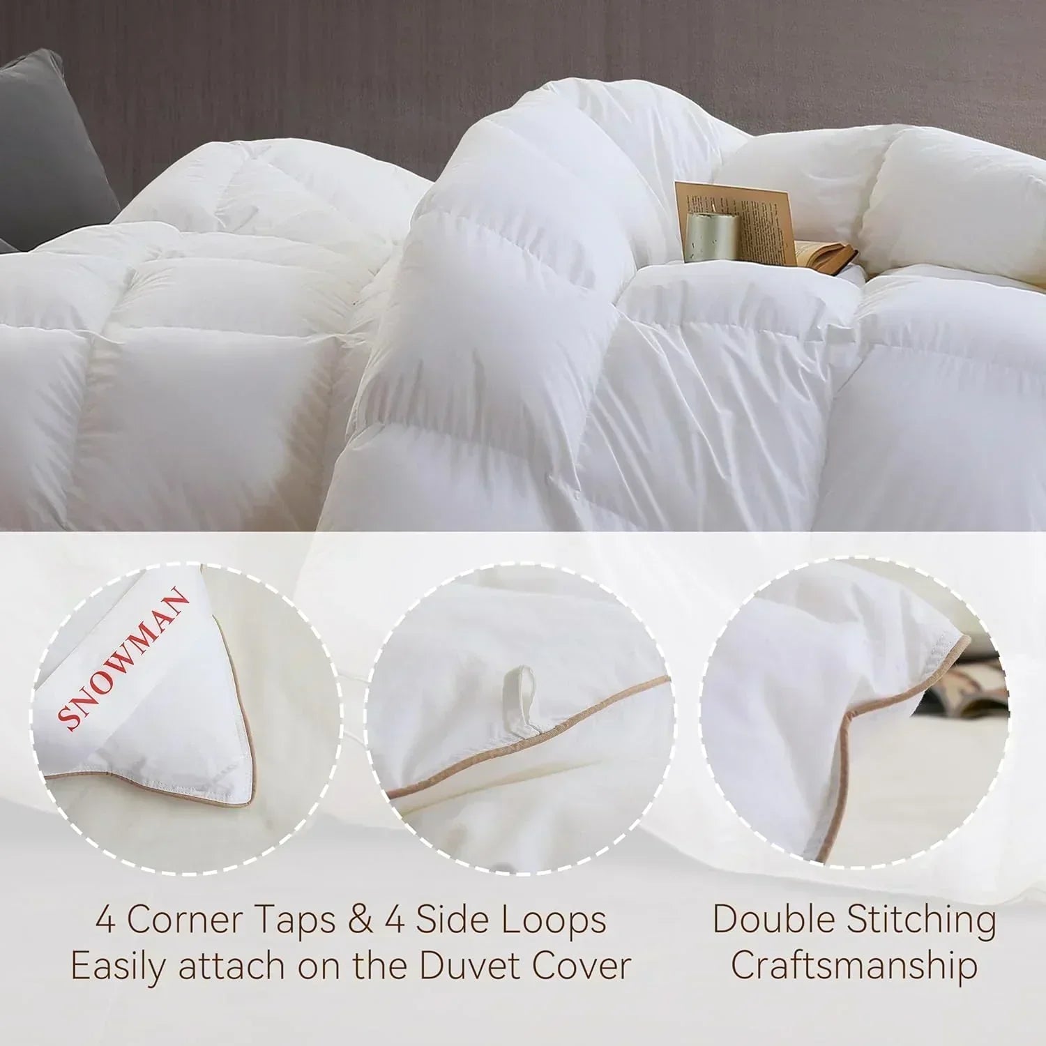 Premium Down Comforter 3D Baffle Box Design wourant
