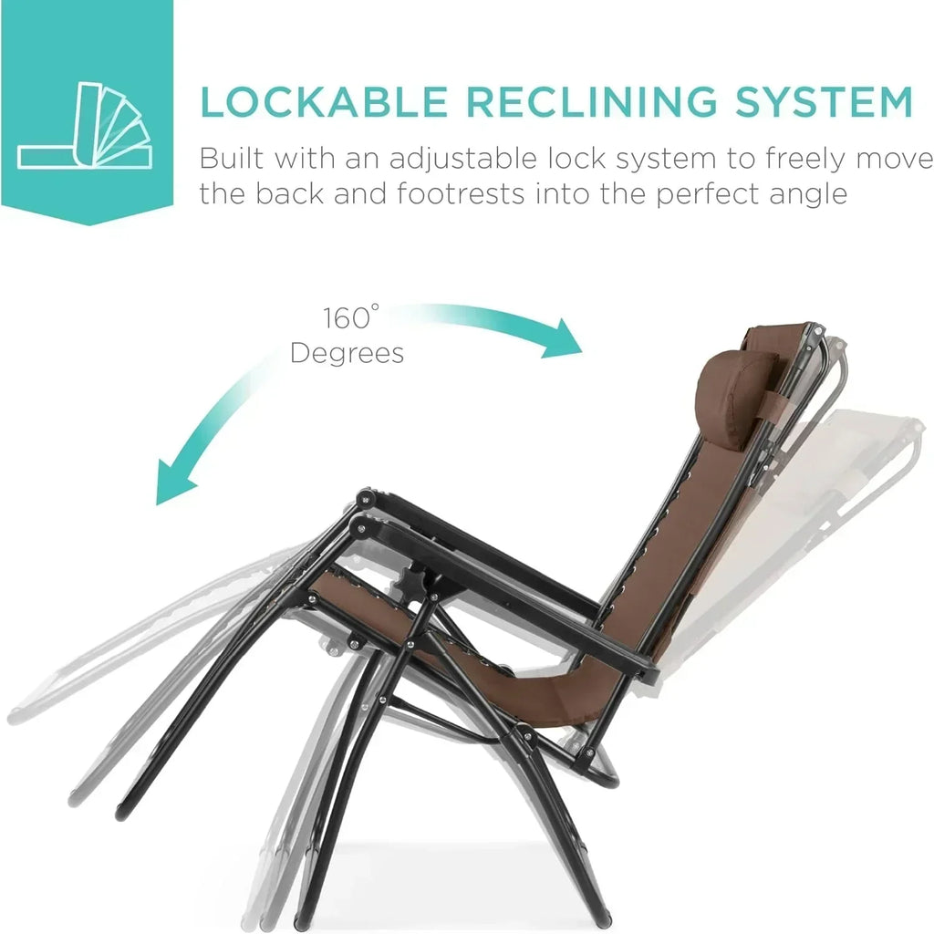 Best Choice Products Folding Zero Gravity Recliner Patio Lounge Chair Adjustable Canopy Shade wourant