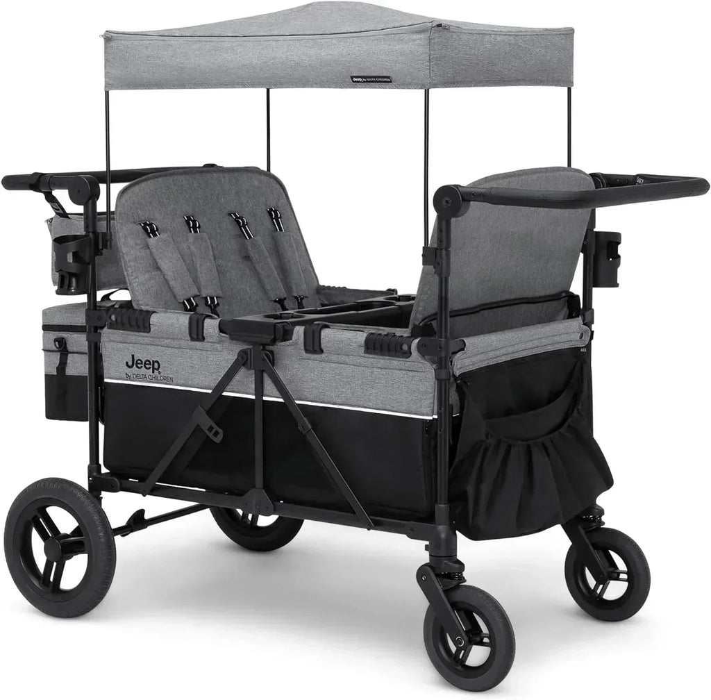 Jeep Wrangler Deluxe 4 Seater Stroller Wagon by Delta Children Premium Quad Stroller Wagon wourant
