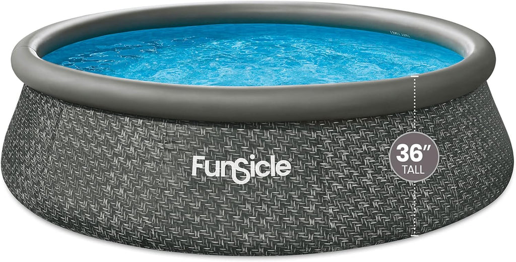 Funsicle 12 Foot by 36 Inch Quickset Round Inflatable Ring Top Outdoor Swimming Pool Set wourant