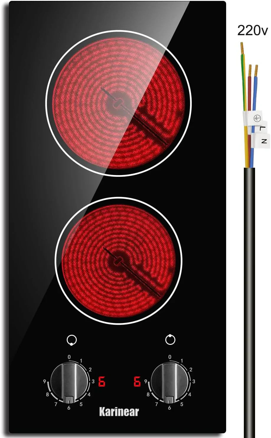 Karinear 30 Inch Electric Cooktop 4 Burners Built-in Ceramic Cooktop Radiant Electric Stove Top wourant
