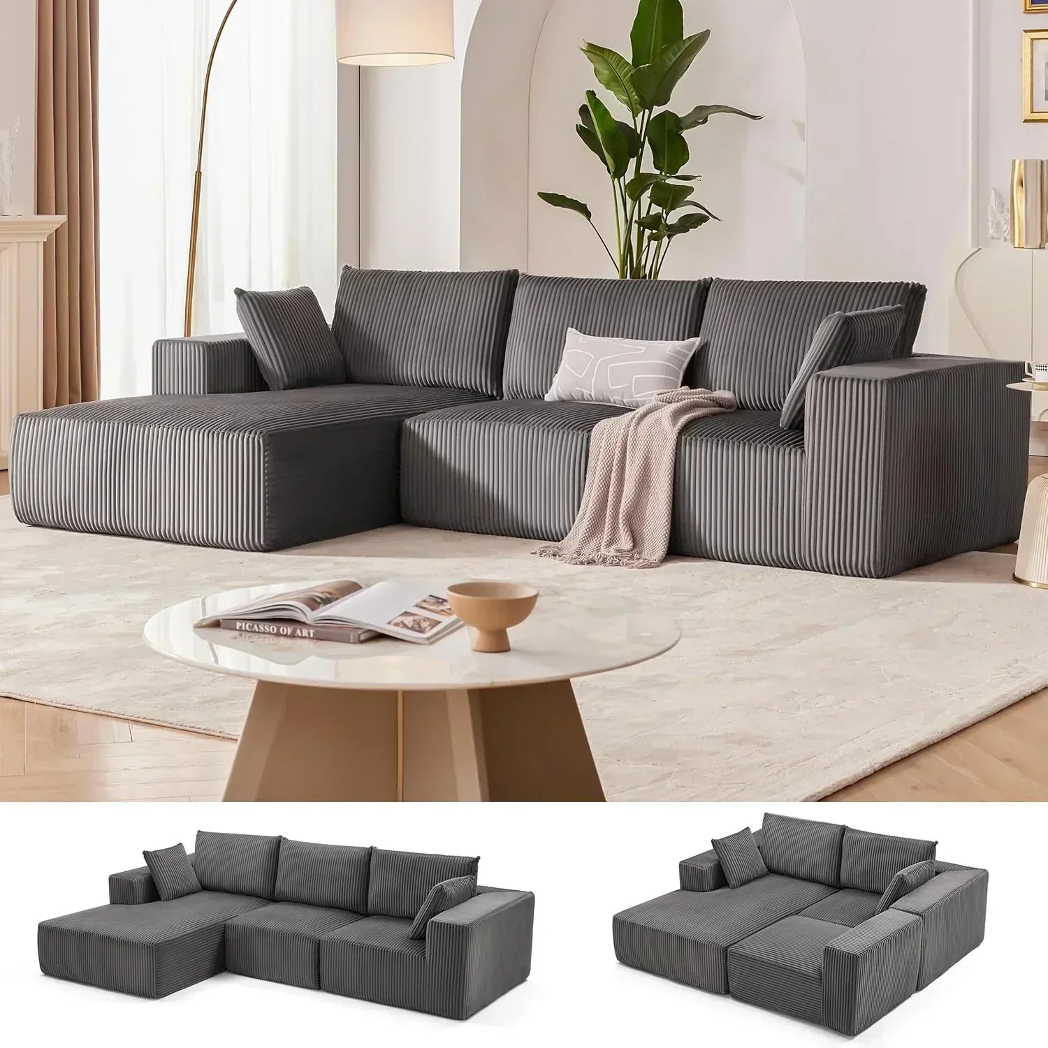 108 inch sectional sofa cloud sectional sofa with deep seat modern sectional L shaped sofa wourant