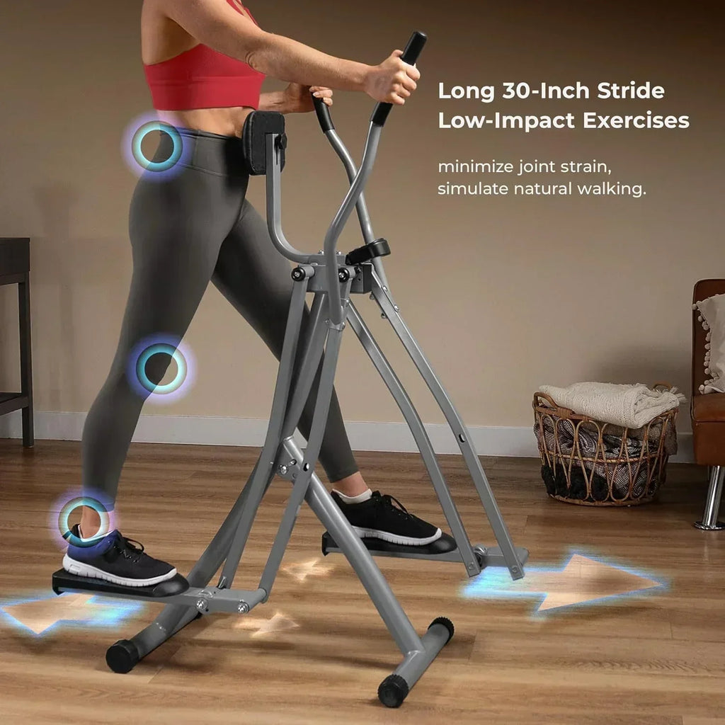 Sunny Health & Fitness Smart Air Walker Elliptical Low-Impact 30-Inch Stride Home Glider Machine wourant