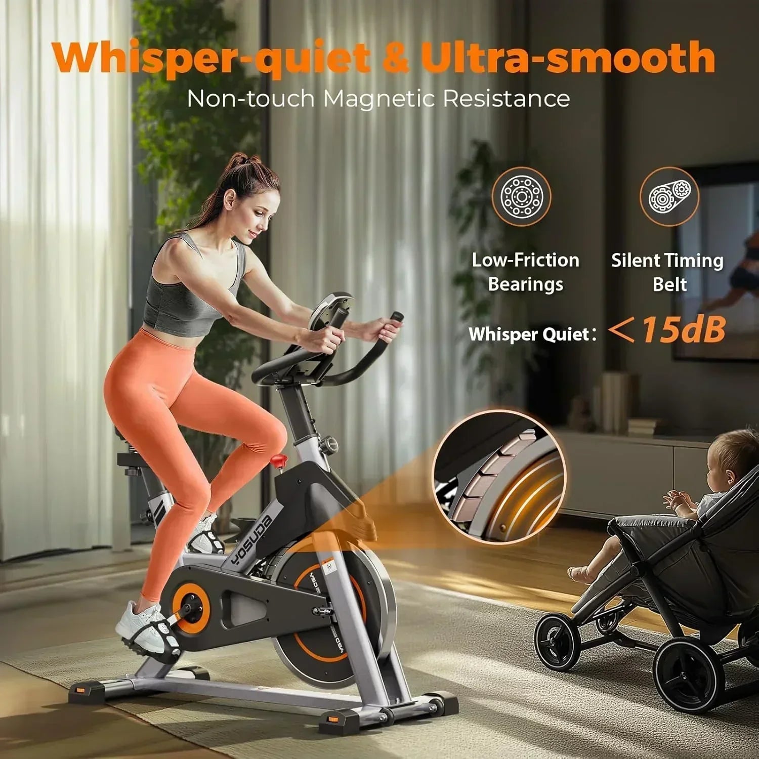 Arita brand fitness bicycle Home fixed fitness treadmill Low noise design tablet stand wourant