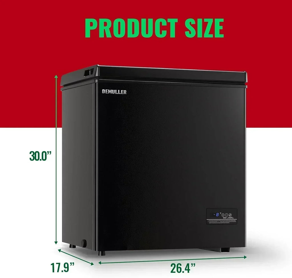 Chest Freezer 5.0Cubic Feet Deep Freezer Freestanding Freezers 2 Removable Stainless Steel Basket wourant