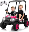 24V 7AH Children's Golf Cart with Remote Control Removable Awning 4-Wheel Spring Suspension wourant