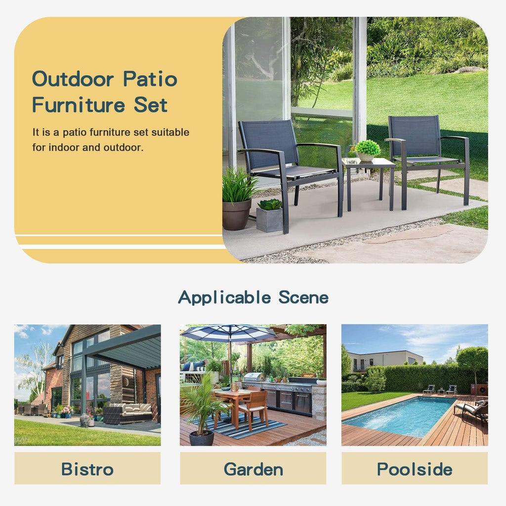 Homall Patio Dining Set 7 Pieces Outdoor Furniture with Large Table and 6 Textilene Chairs wourant