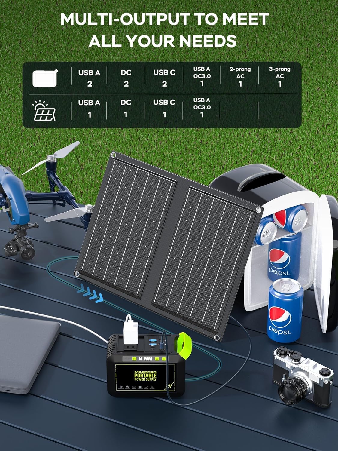 Portable Power Station 88Wh Camping Lithium Battery Solar Generator Fast Charging Power Bank wourant