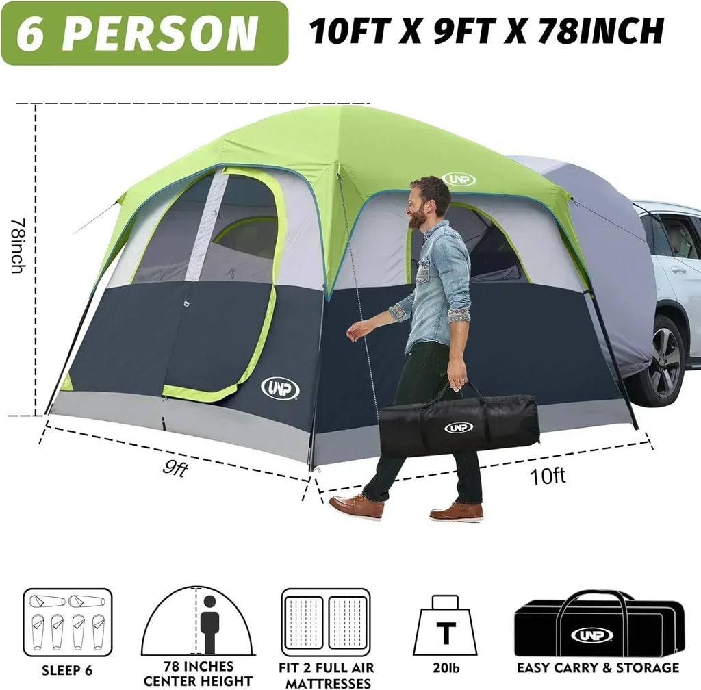 SUV Tent for Camping 6-Person SUV Tailgate Tent - Easy Set Up with Rainfly wourant
