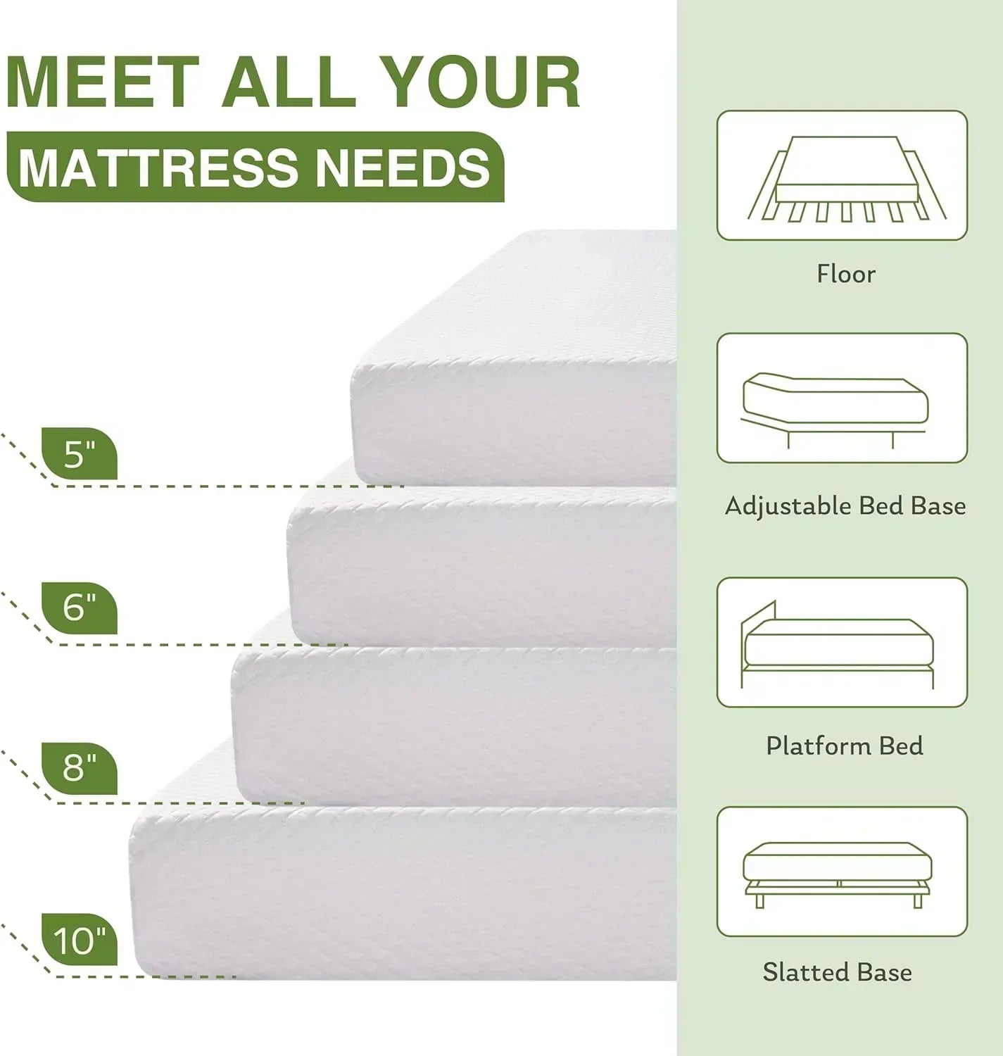 8-inch double mattress with memory foam for medium firm support wourant