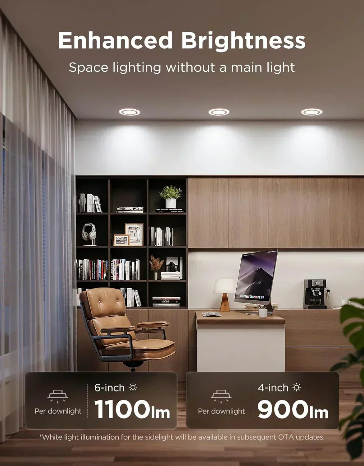 Smart Recessed Lighting 6" Dimmable 1100LM Canless Downlight with Junction Box wourant