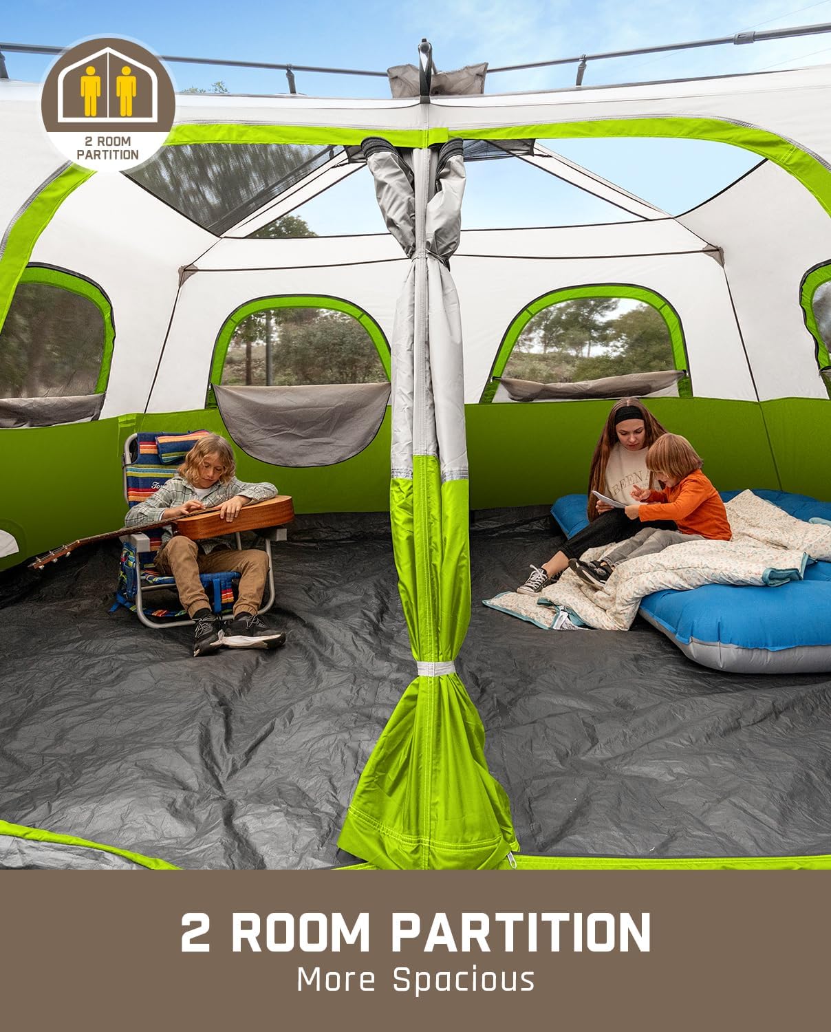Portable camping tent for 4/6/8/10 people with instant cabin and rainproof and windproof wourant
