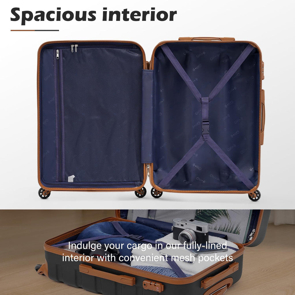Luggage 3 Piece Set Suitcase Spinner Hardshell Lightweight TSA Lock wourant