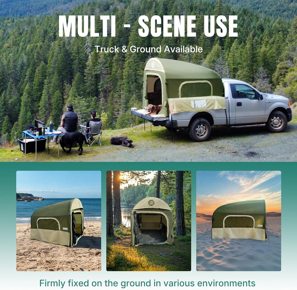 Truck Bed Tent 5.5ft-8ft Suitable for 2+1 People Family Inflatable Pickup Truck Tent wourant