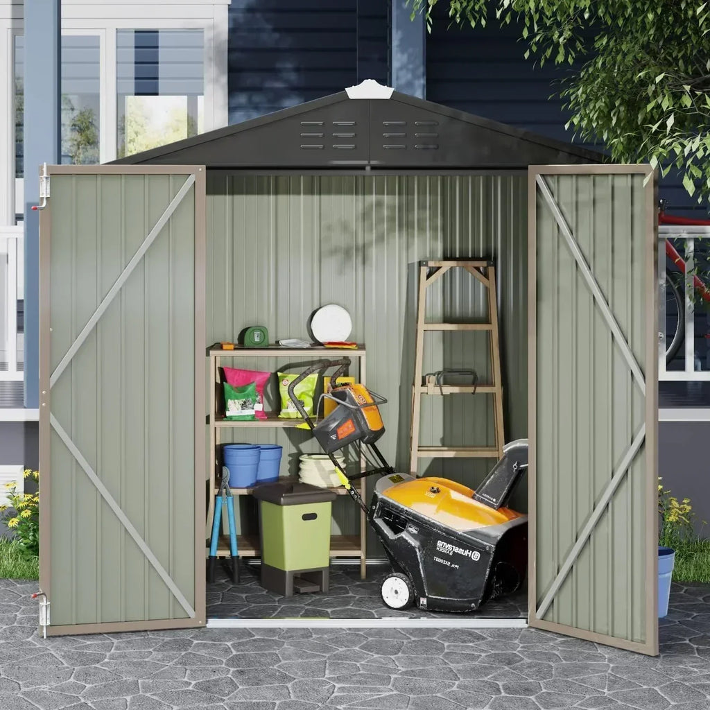 Devoko Outdoor Storage Shed Lockable Metal Garden Shed Steel Anti-Corrosion Storage House wourant