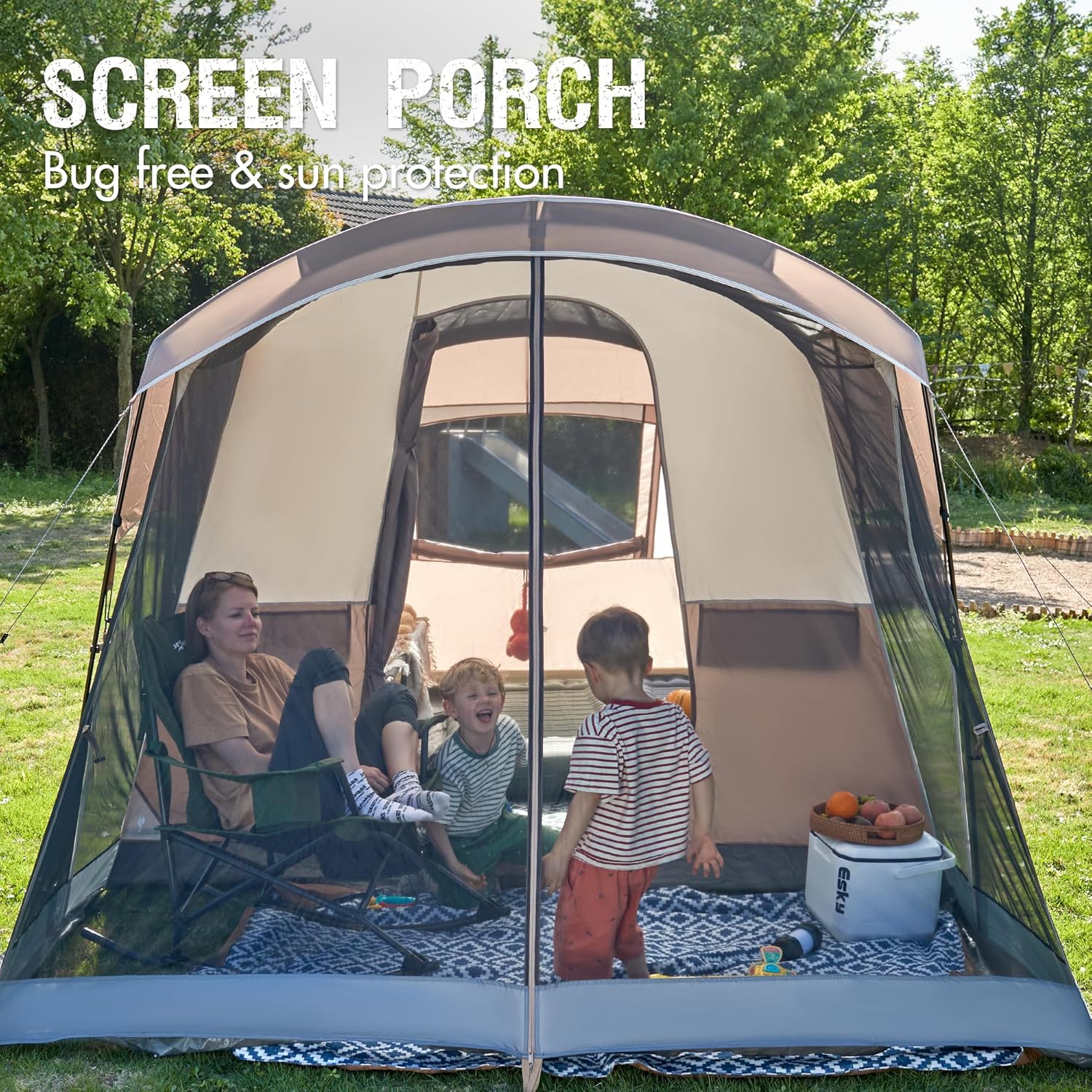 PORTAL 6/8/10 Person Family Camping Tent with Screen Room Water Resistant Big Tunnel Tent wourant