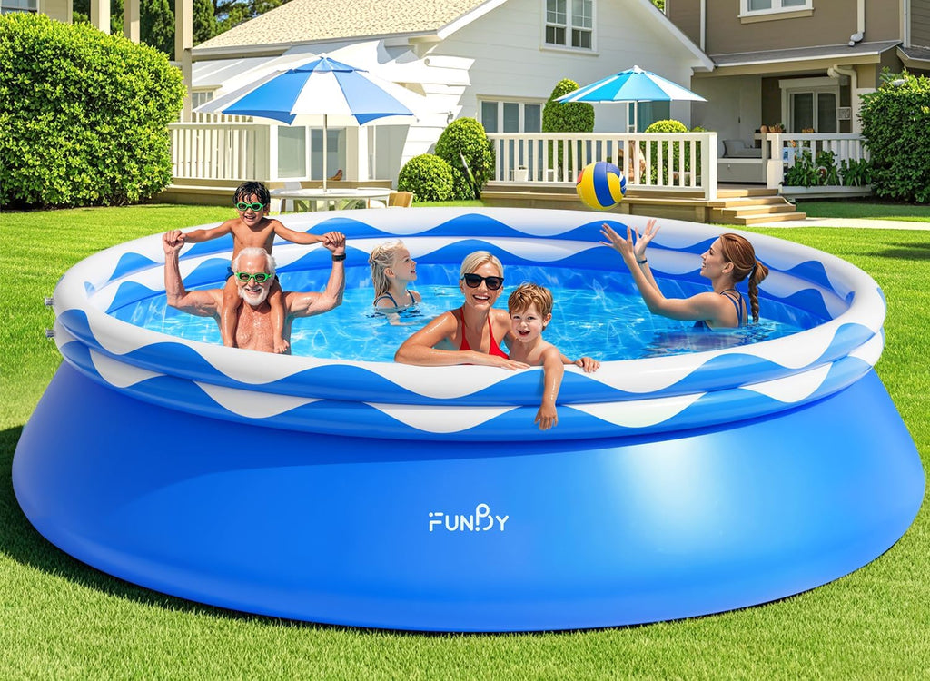 Upgraded Double Rings Inflatable Above Ground Pool Easy Set Inflatable Swimming Pool wourant