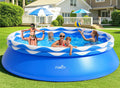 Upgraded Double Rings Inflatable Above Ground Pool Easy Set Inflatable Swimming Pool wourant