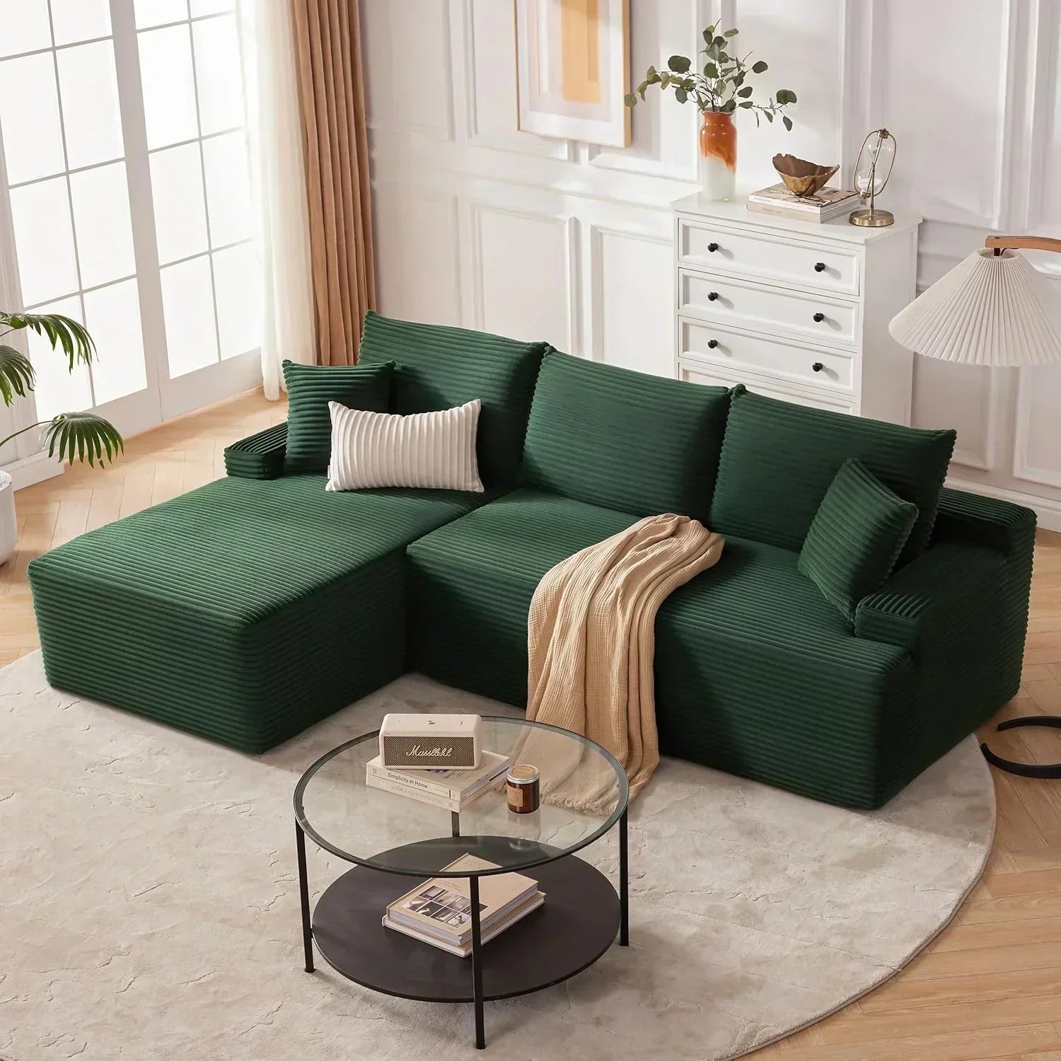110-inch cloud sofa boneless sofa in the living room modular sofa with deep seats wourant