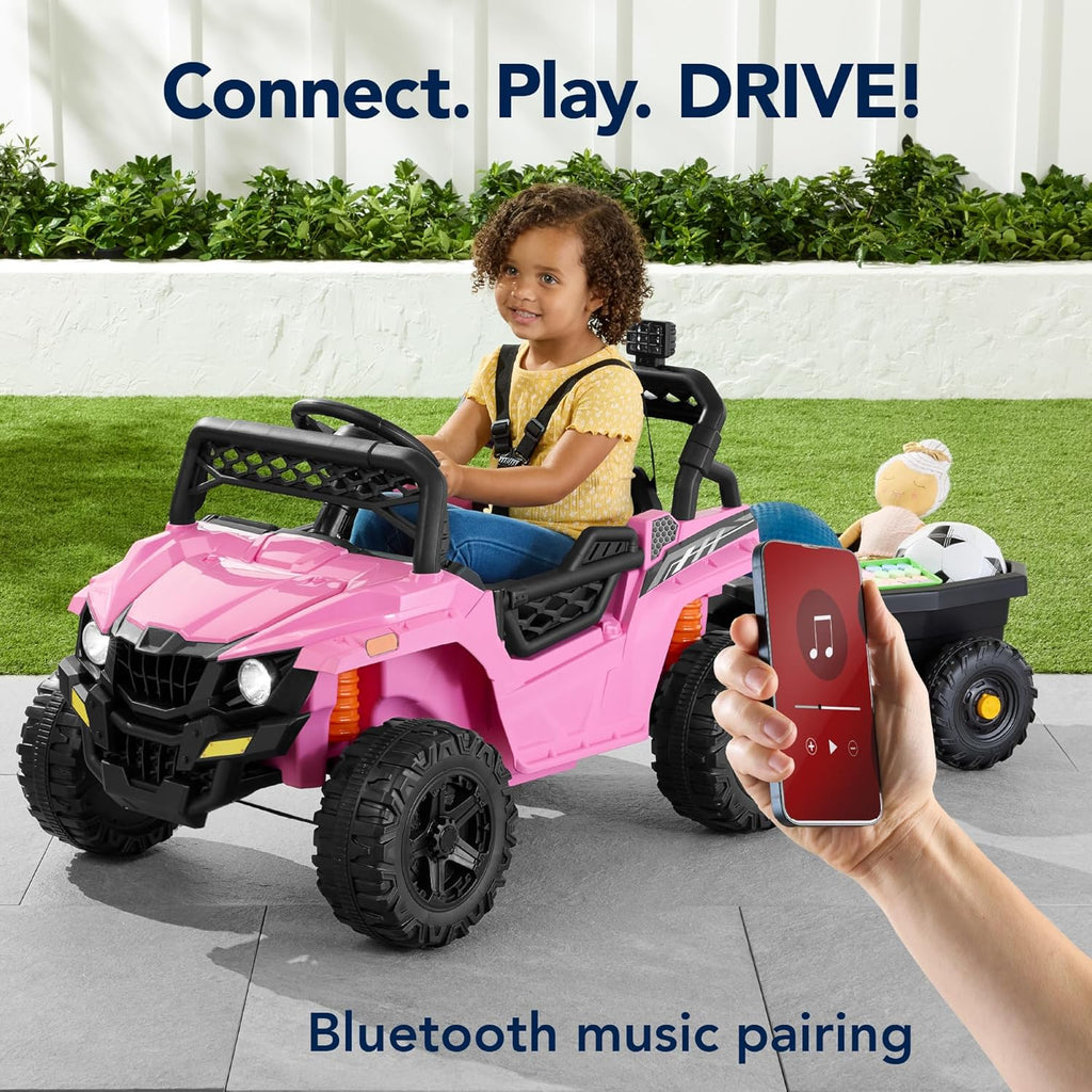 Children's black UTV electric children's car wourant