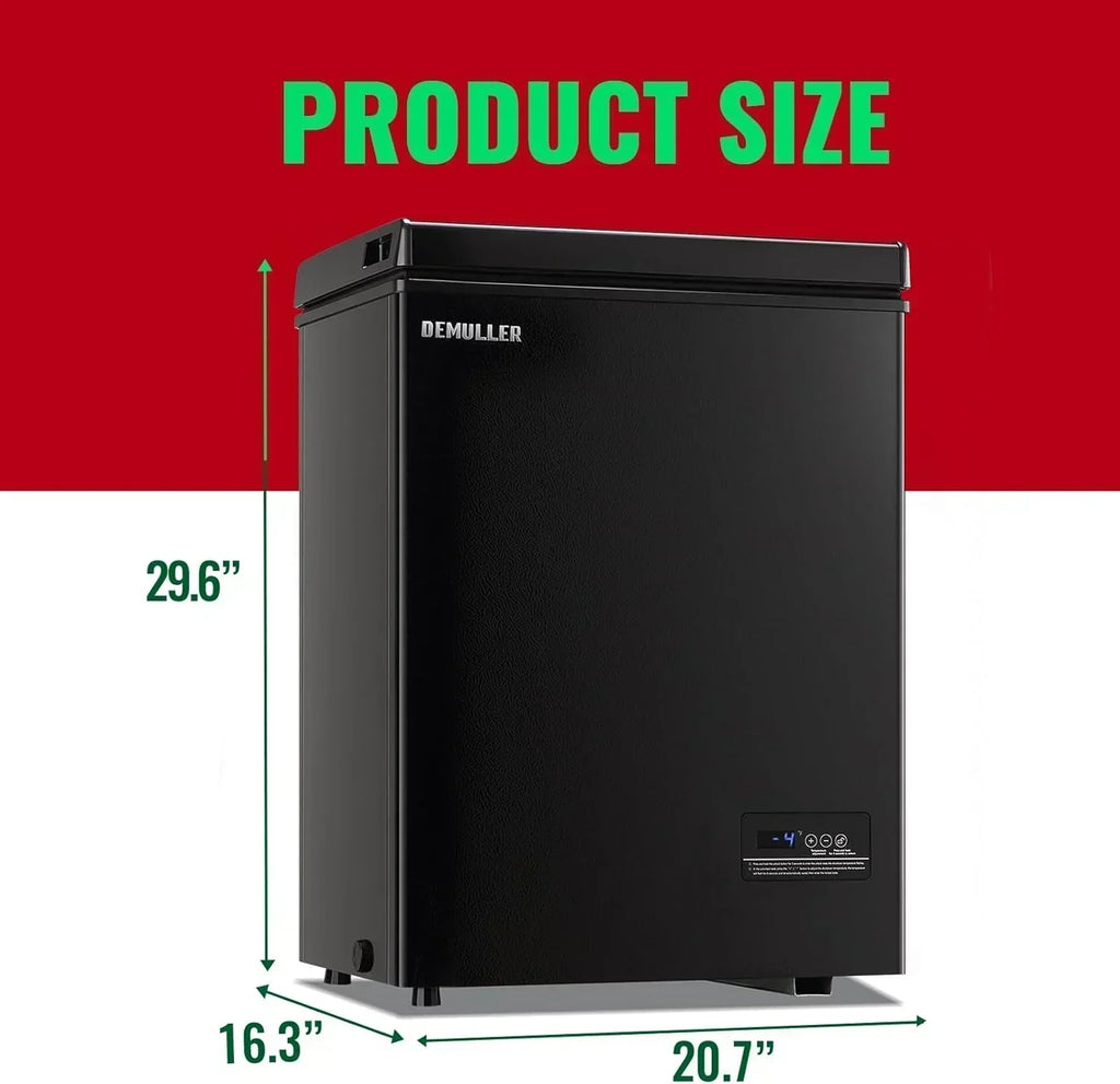 Chest Freezer 5.0Cubic Feet Deep Freezer Freestanding Freezers 2 Removable Stainless Steel Basket wourant