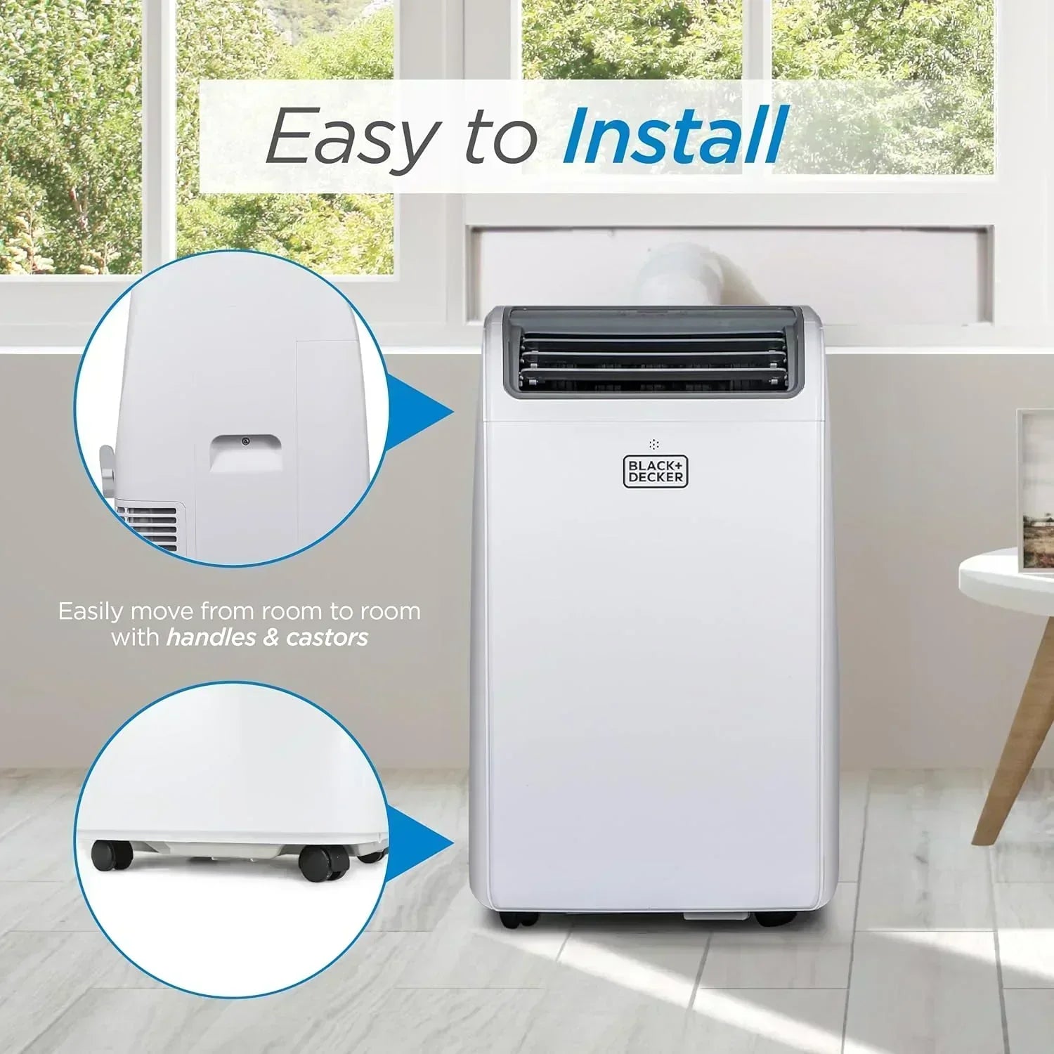 BLACK+DECKER 10,000 BTU Portable Air Conditioner for Rooms up to 450 Sq with Remote Control wourant