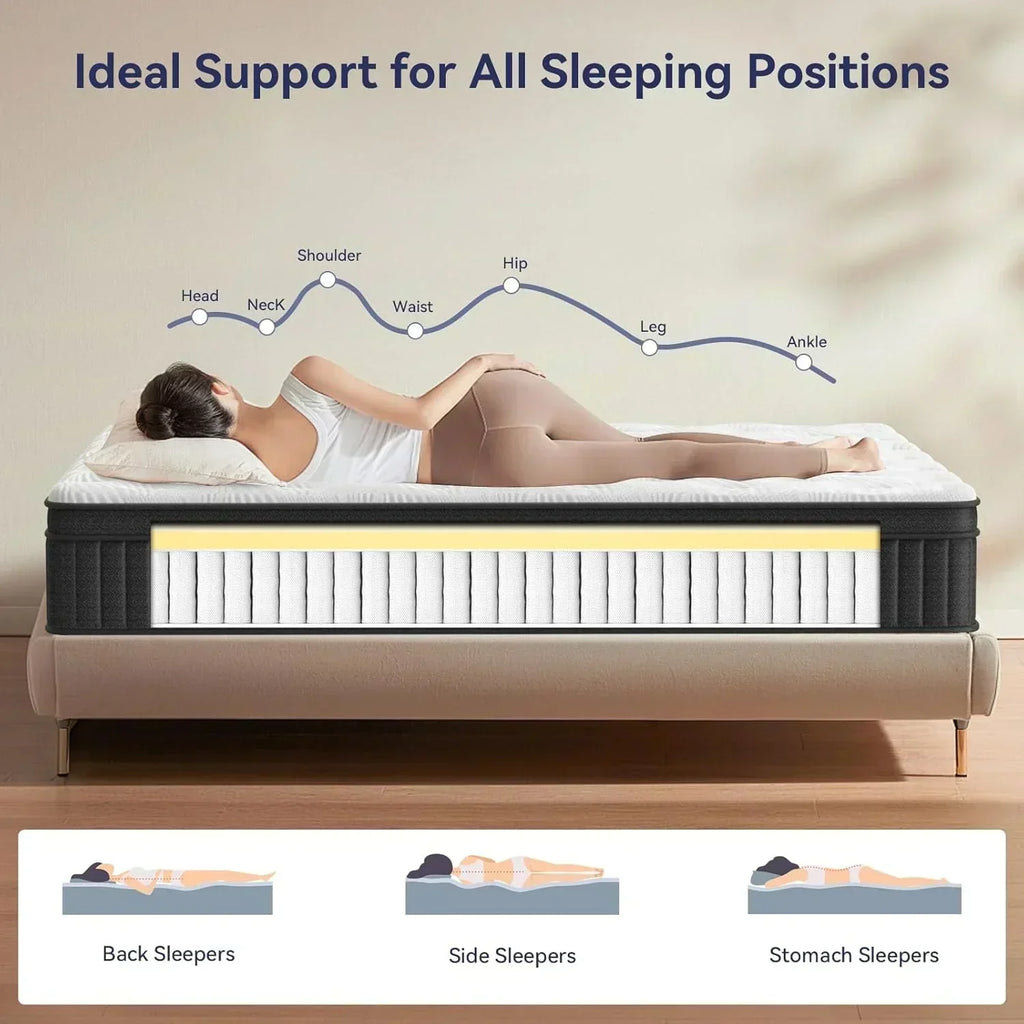 Queen Mattress 12-inch Queen Hybrid Mattress wourant