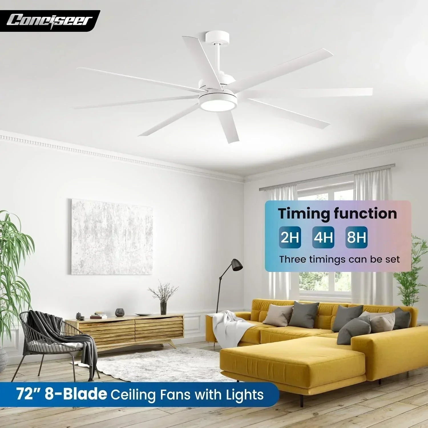 Modern ceiling fan 72 inch bedroom living room library cafe outdoor/industrial wourant