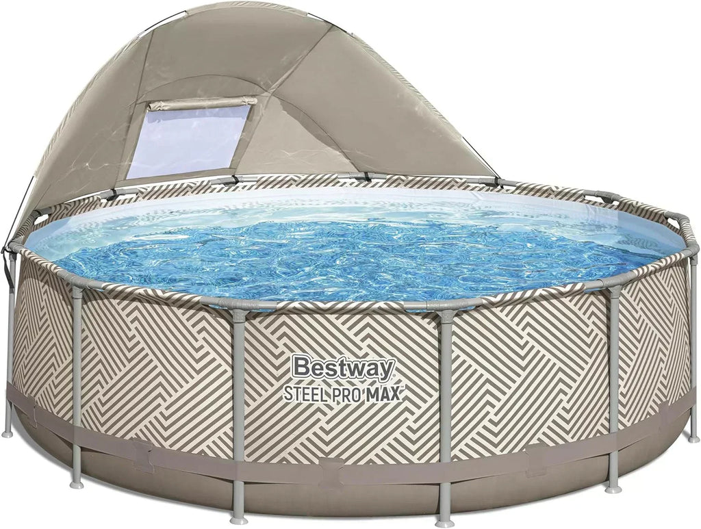 Power Steel Round Above Ground Outdoor Backyard Swimming Pool Set 1,000 GPH Filter Pump wourant