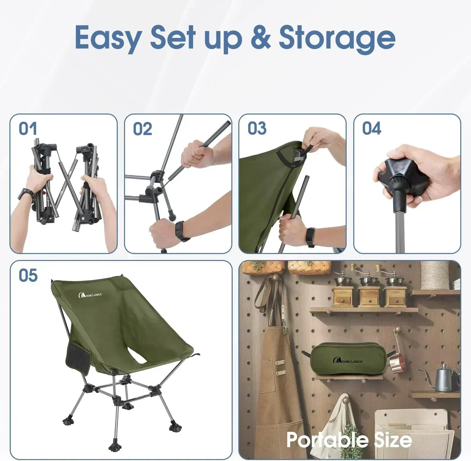 Portable Camping Chair Plus Folding Chair for Backpacking and Hiking wourant