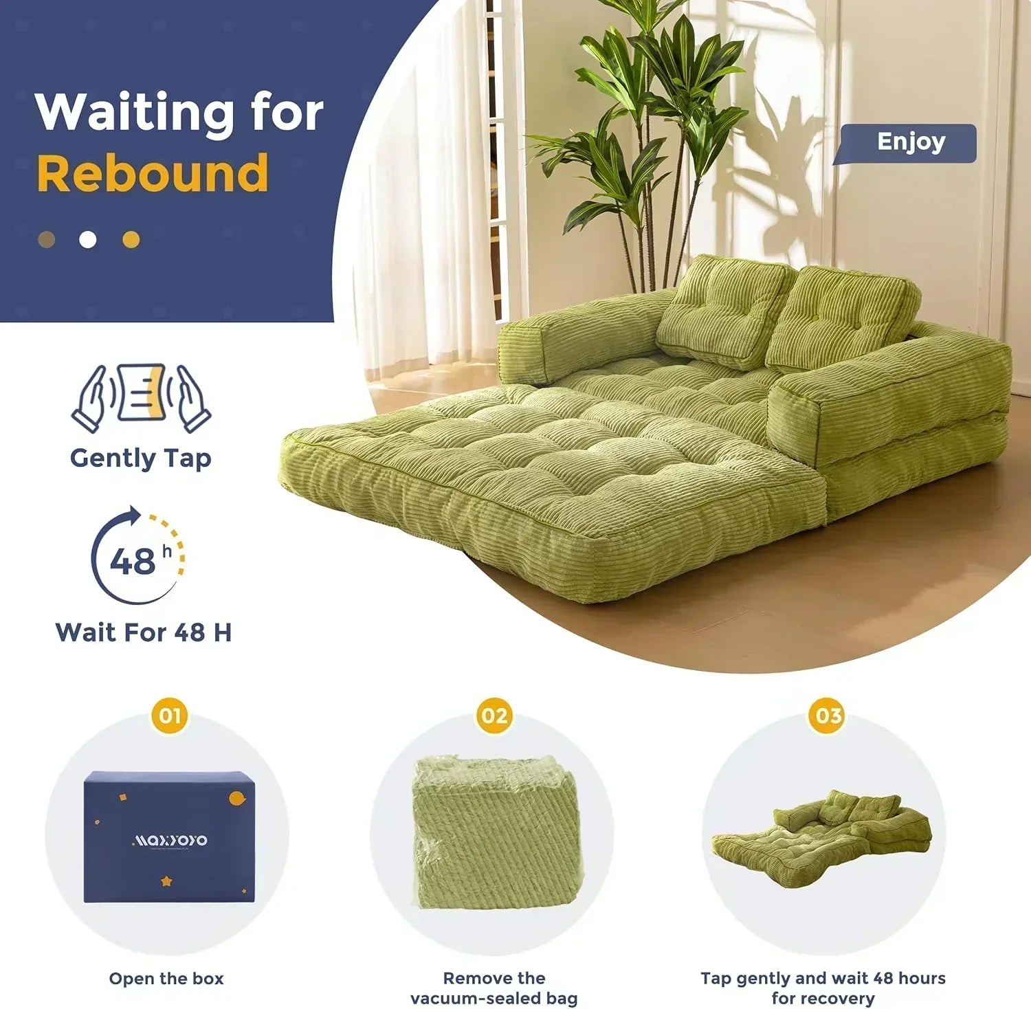 Folding Sofa Bed L-Shaped Convertible Sofa Bed with Armrests and Pillows wourant