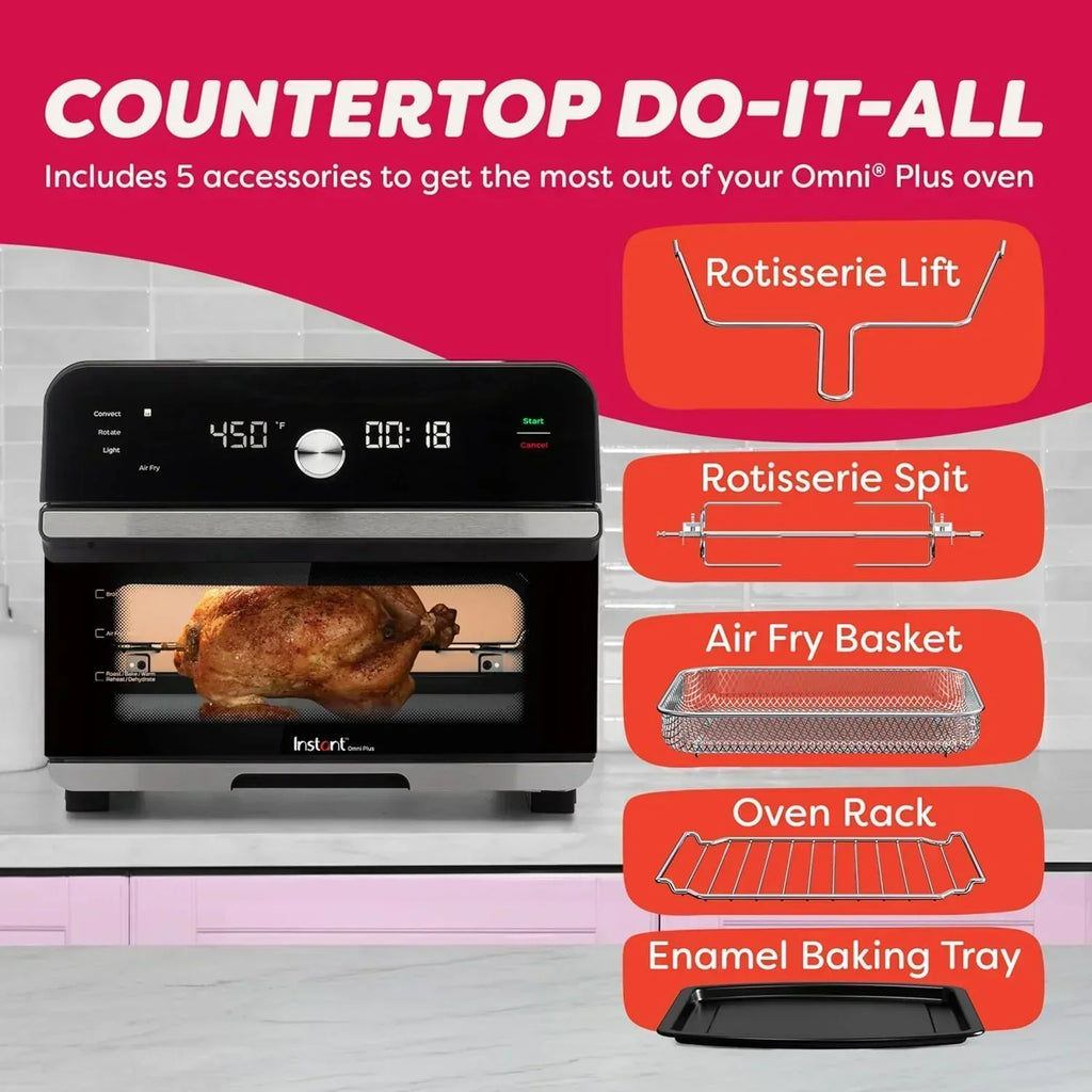 Instant Pot Omni Plus 19QT/18L Toaster Oven Air Fryer 10-in-1 Functions Fits 12" Pizza Crisp Broil wourant