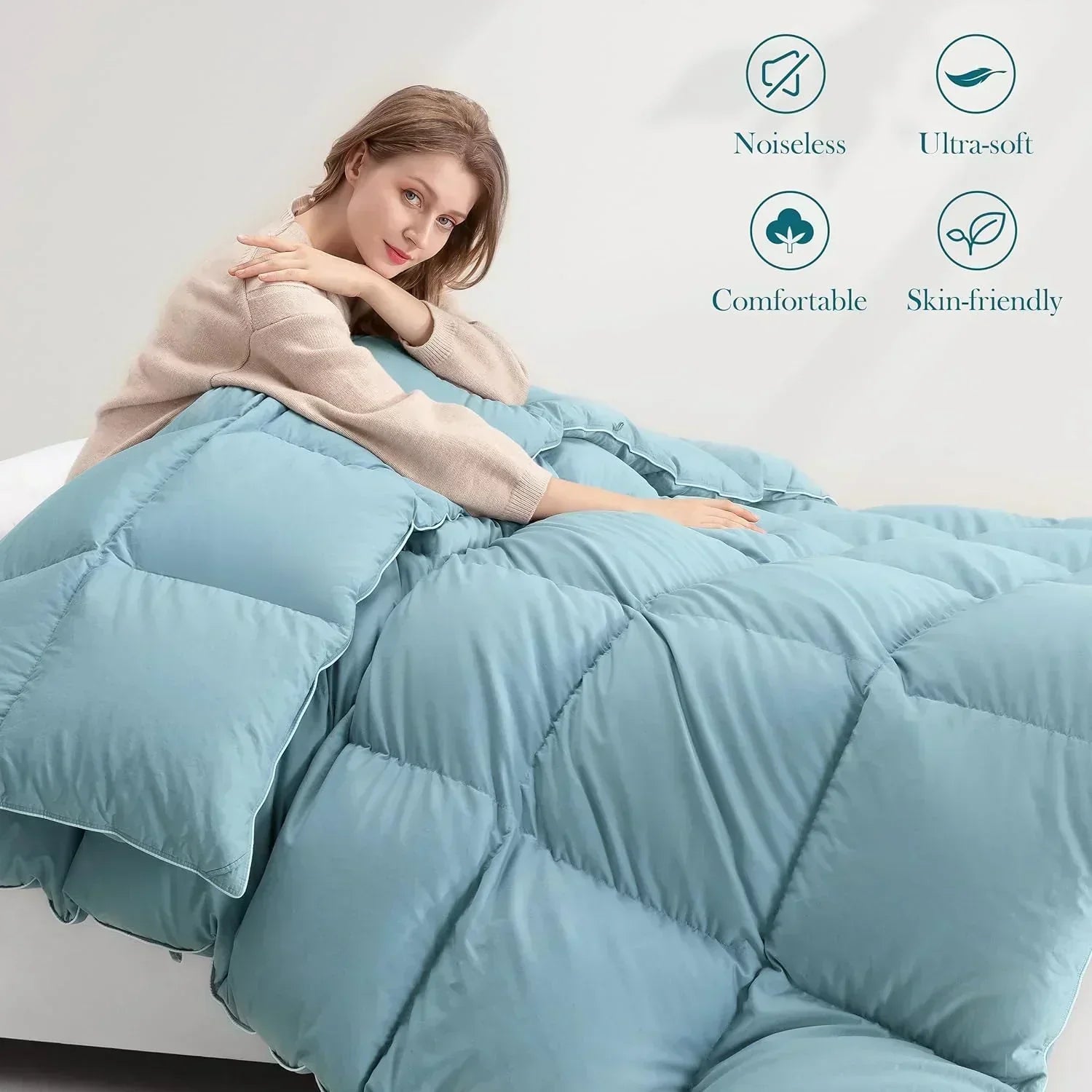 Premium Down Comforter 3D Baffle Box Design wourant