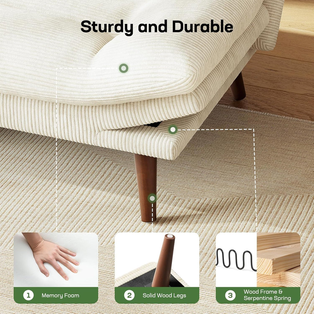 Futon Sofa Bed Futon Sofa Adjustable Back Armrests Converts to Small Sleeper Sofa Bed wourant