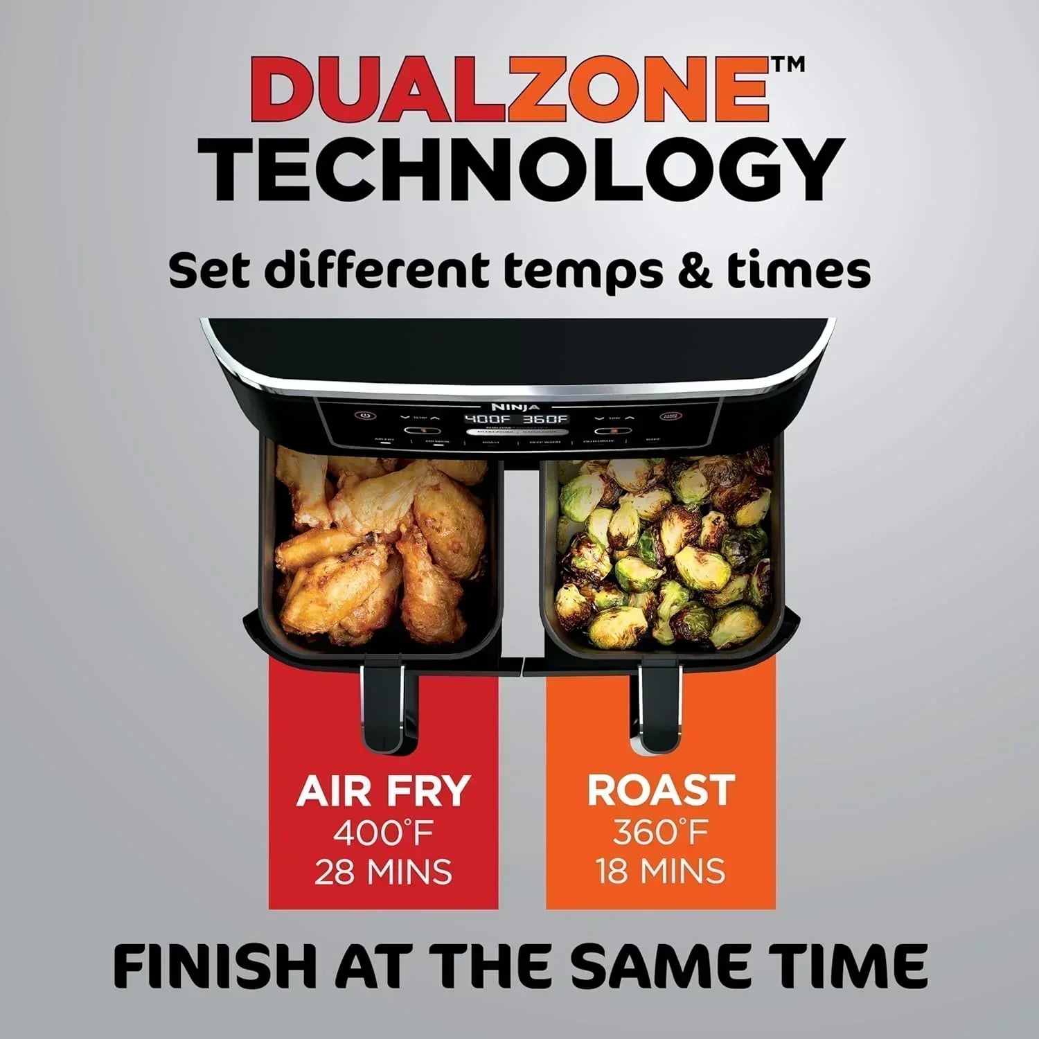 Ninja Foodi 6-in-1 FlexBasket Air Fryer with 7 QT MegaZone Basket Divider for Large Proteins wourant
