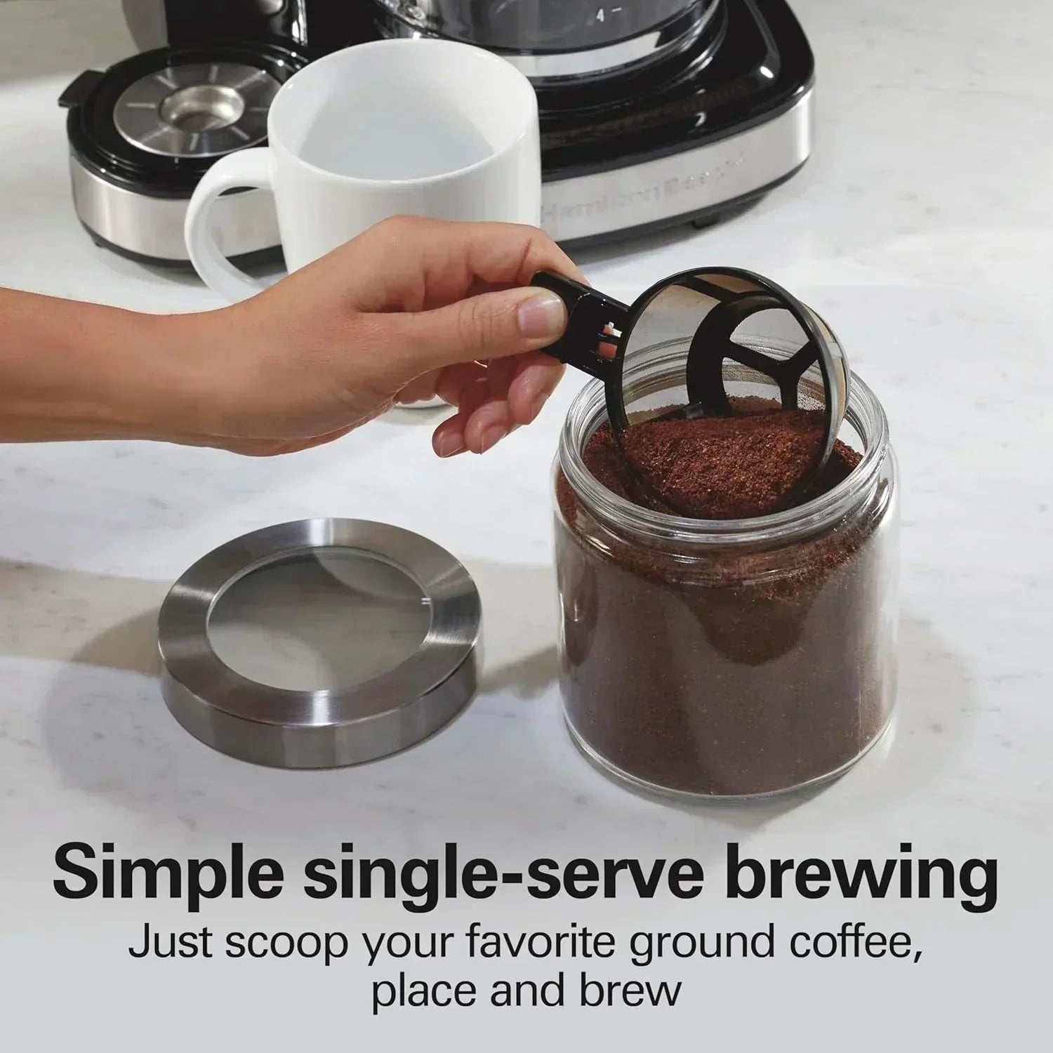 Hamilton Beach 2-Way 12 Cup Programmable Drip Coffee Maker Single Serve Machine Glass Carafe wourant