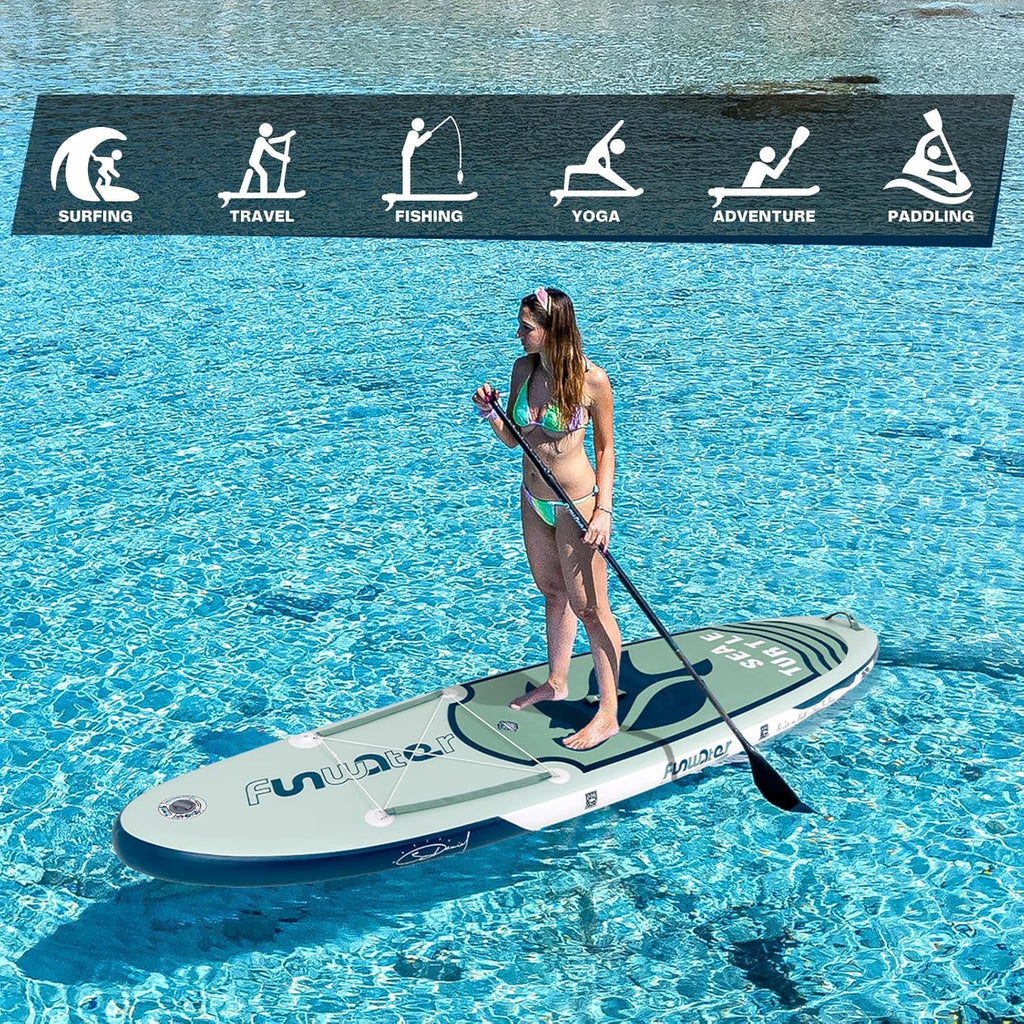 FunWater Inflatable Stand Up Paddle Board Premium SUP Paddle Accessories EVA Deck wourant