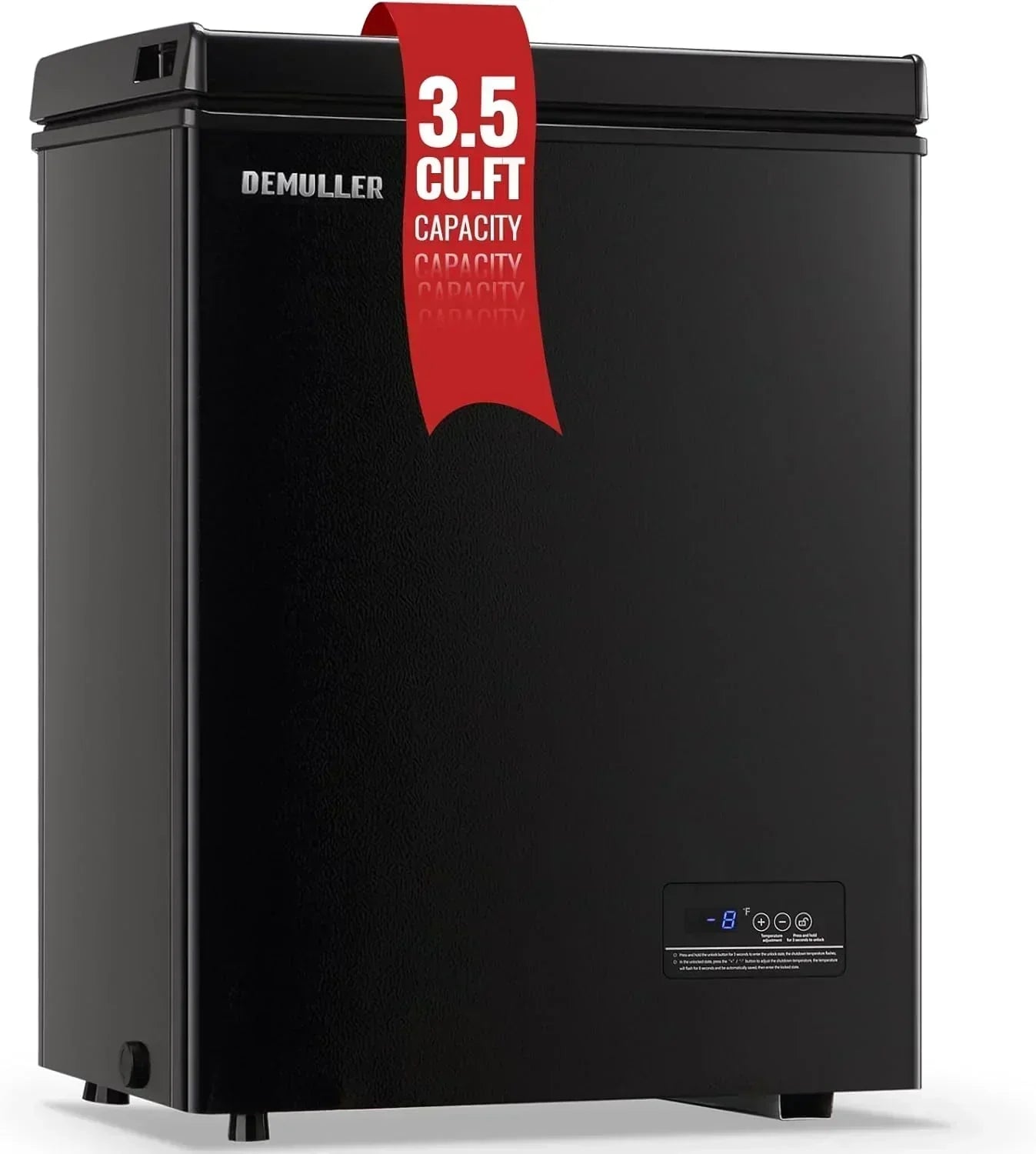 Chest Freezer 5.0Cubic Feet Deep Freezer Freestanding Freezers 2 Removable Stainless Steel Basket wourant
