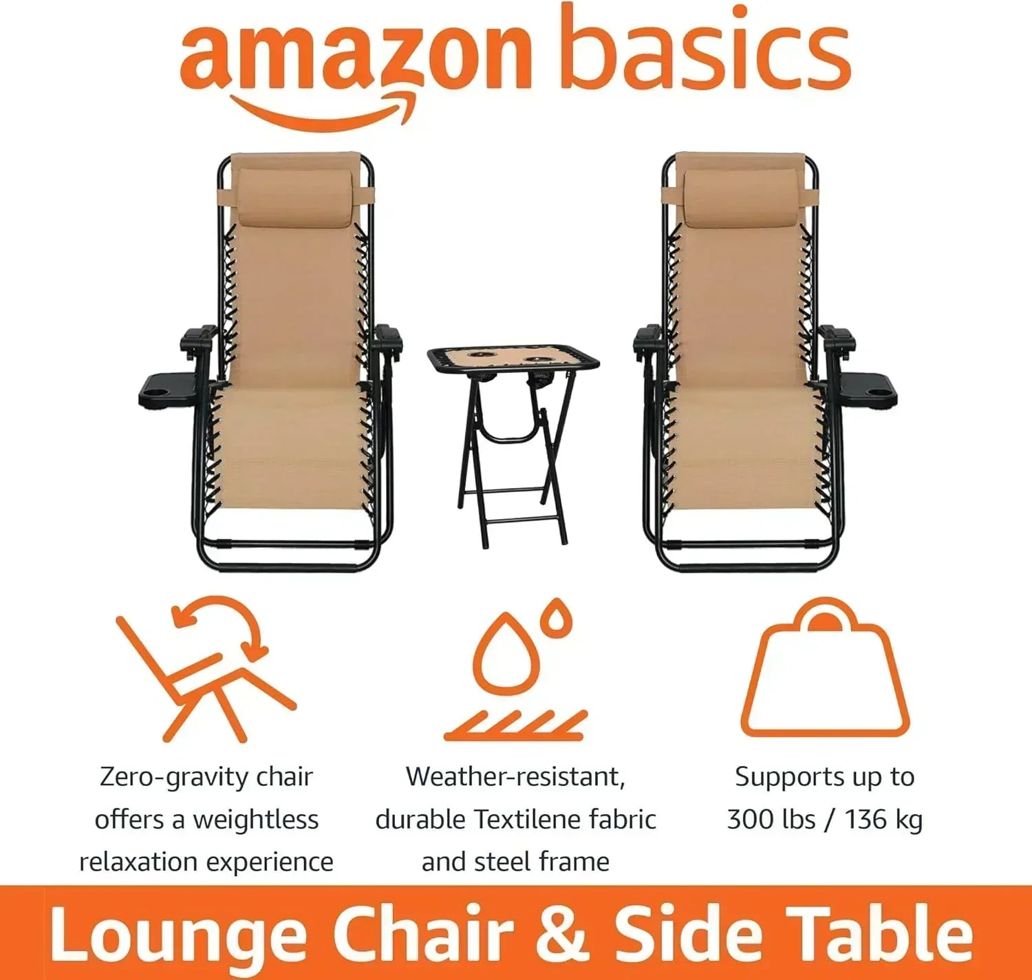 Amazon Basics Outdoor Patio Mesh Adjustable Zero Gravity Lounge Chair Recliners set of 2 wourant