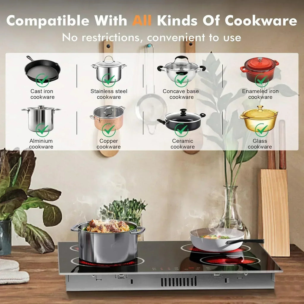 Electric Cooktop 30 Inch - 5 Burners Built-in Ceramic Cooktop 30" Electric Stove Top wourant