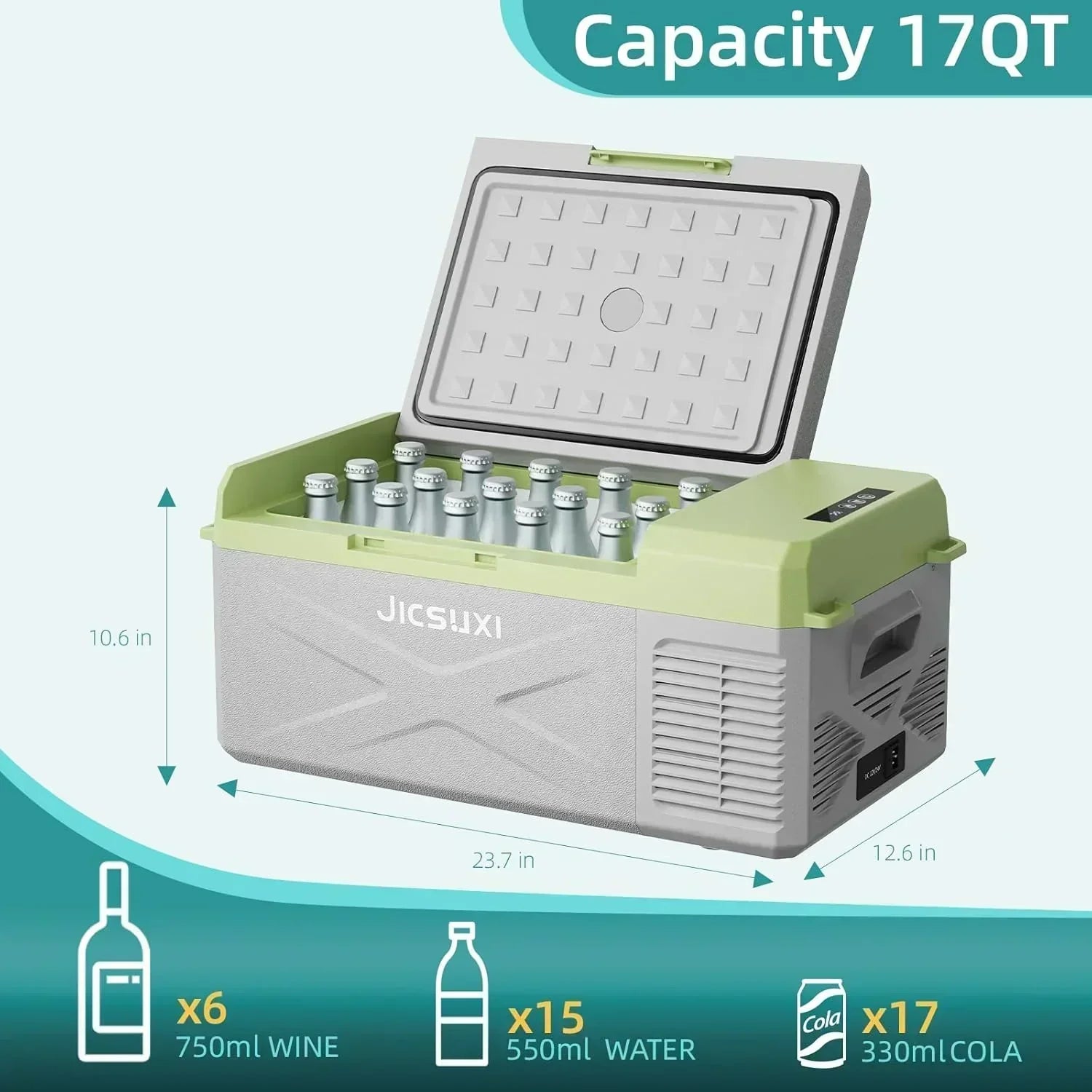 12V Car Refrigerator 17 Quart Portable Freezer 12 Car Fridge -4F~68F Compressor Electric Cooler wourant