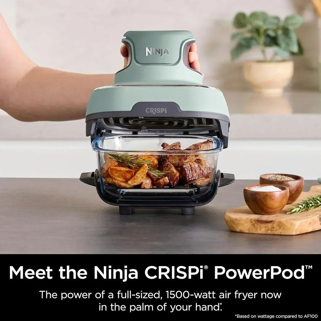 Ninja Crispi 4 in 1 Portable Glass Air Fryer Cooking System 4QT 6 Cup TempWare Glass Containers wourant