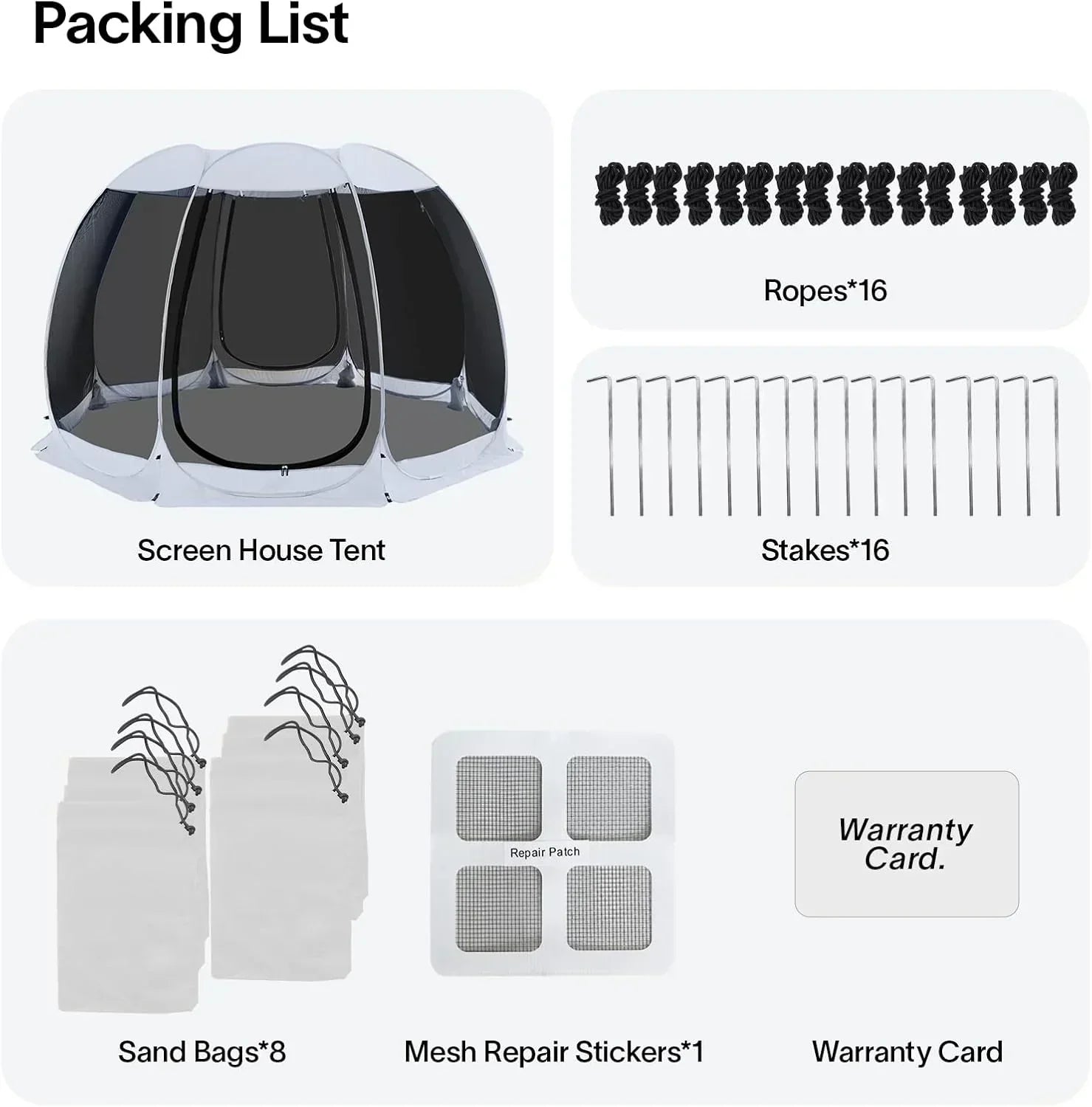 Screen gazebo sleeps 6-10-15 people Igloo-style canopy tent mosquito net on the sides Perfect wourant
