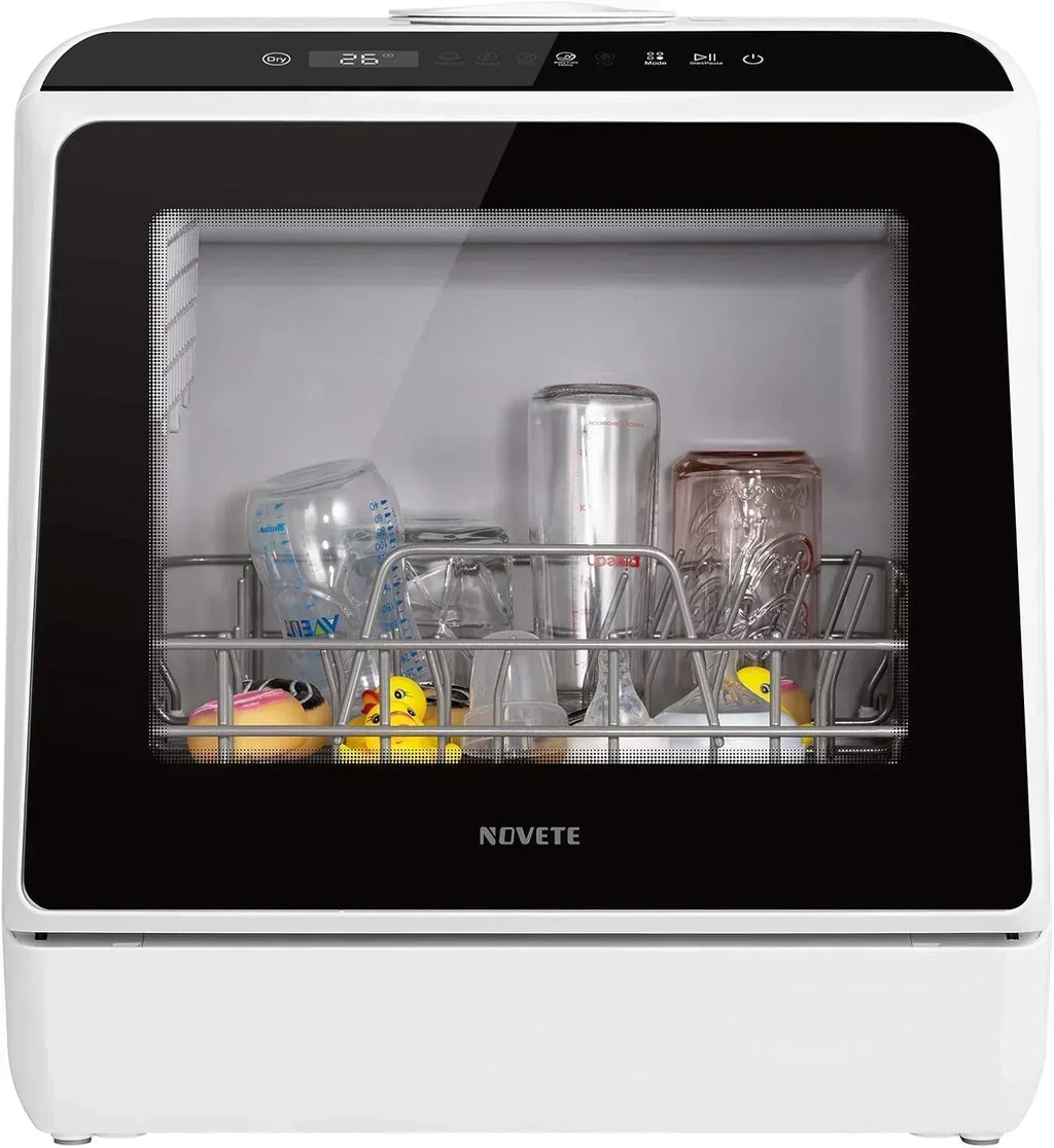 NOVETE portable tabletop dishwasher compact dishwasher with 5-liter built-in water tank wourant