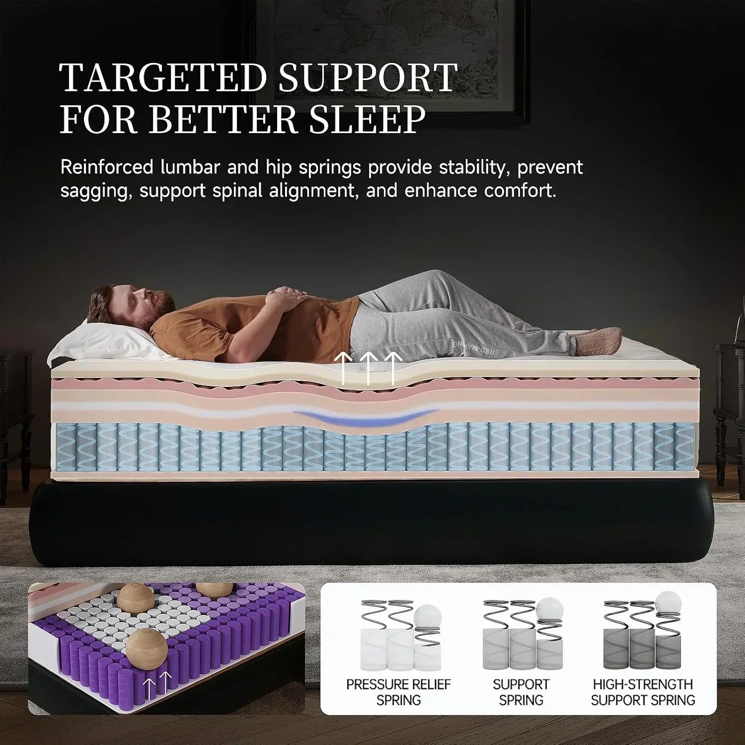 14-inch queen-size hybrid mattress with cooling gel memory foam and zoned pocket springs wourant