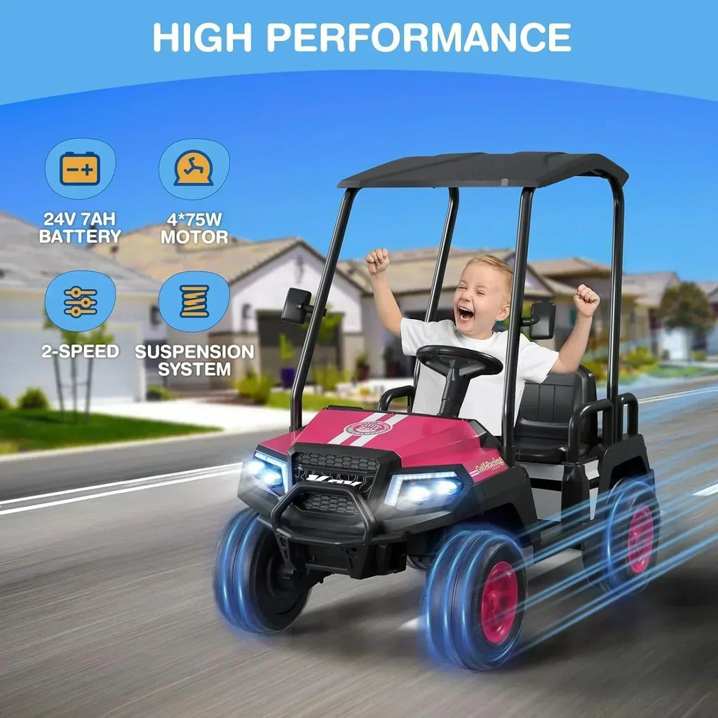 R9 24V Children's Golf Cart with Remote Control Removable Awning wourant