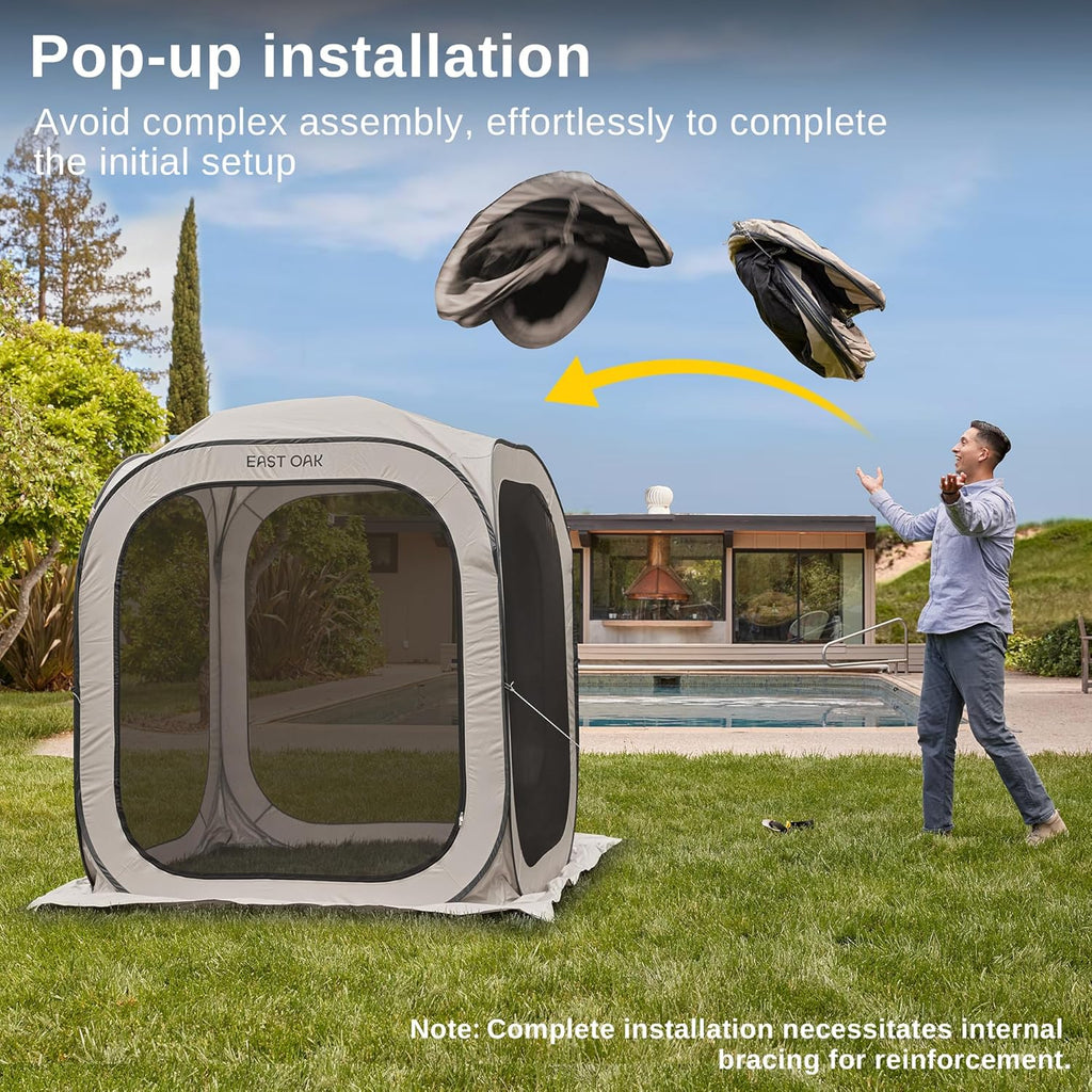 EAST OAK Screen House Tent Pop-Up Portable Screen Room Canopy Instant Screen Tent 10 x 10 FT wourant